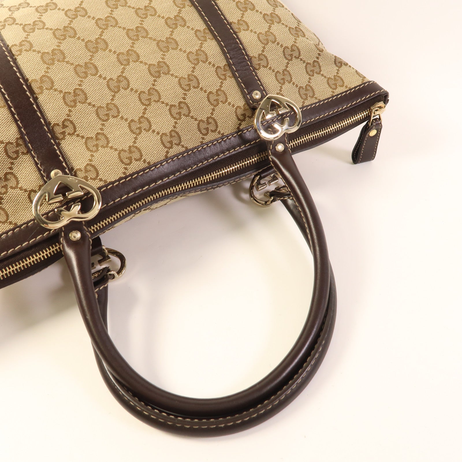 GUCCI 帆布Hand Bag金扣手挽袋