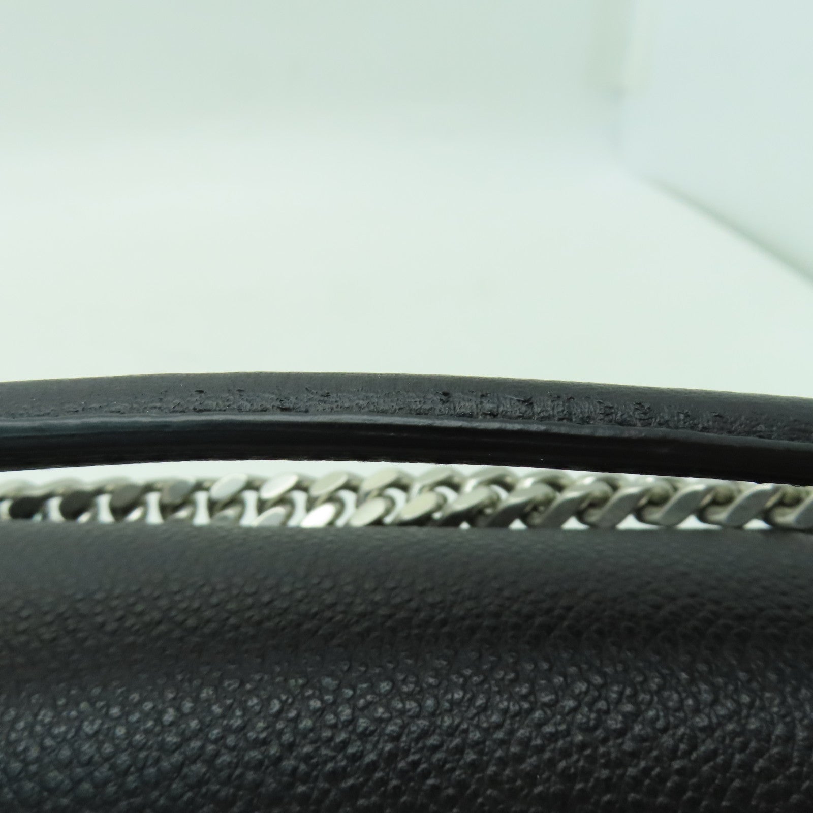 SAINT LAURENT 牛皮皮革Sunset銀扣鏈帶肩背袋黑色