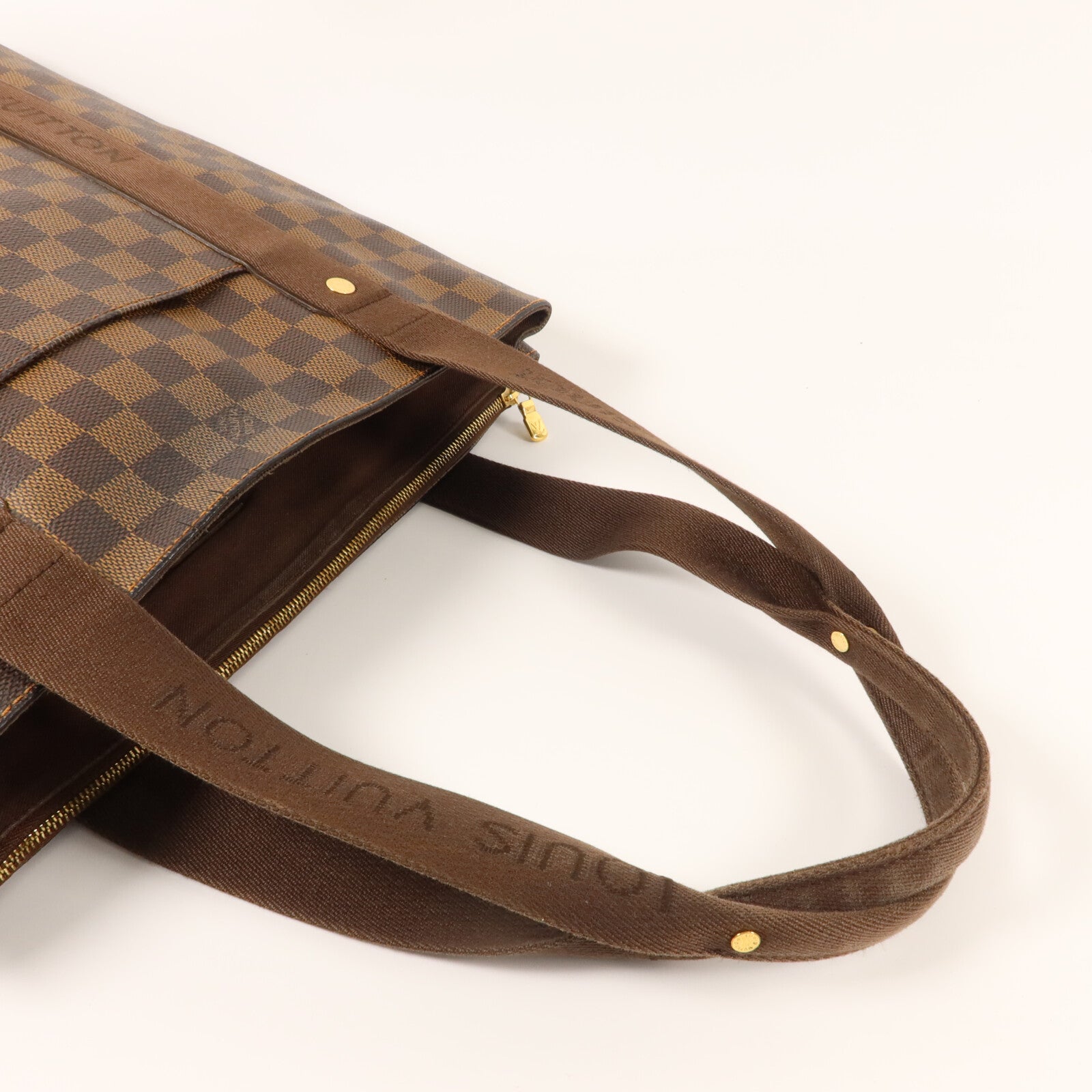 LOUIS VUITTON Damier Beaubourg金扣肩背袋棕色