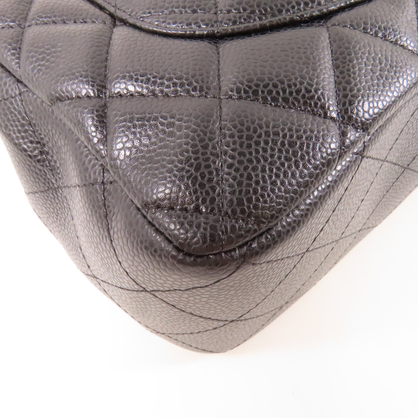CHANEL 【激減優惠】菱格Caviar皮革Classic Jumbo Single Flap金扣鏈帶肩背袋黒色