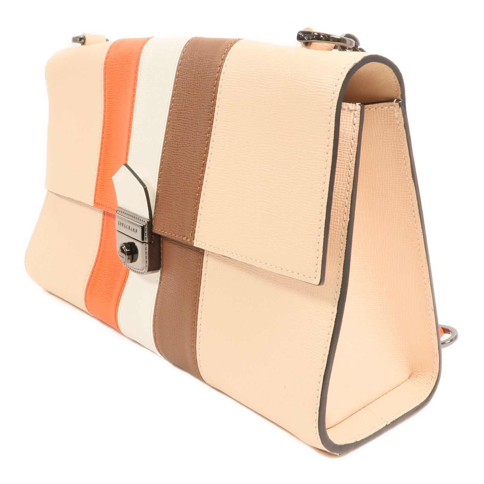 Longchamp 【激減優惠】牛皮皮革Shoulder Bag銀扣鏈帶肩背袋