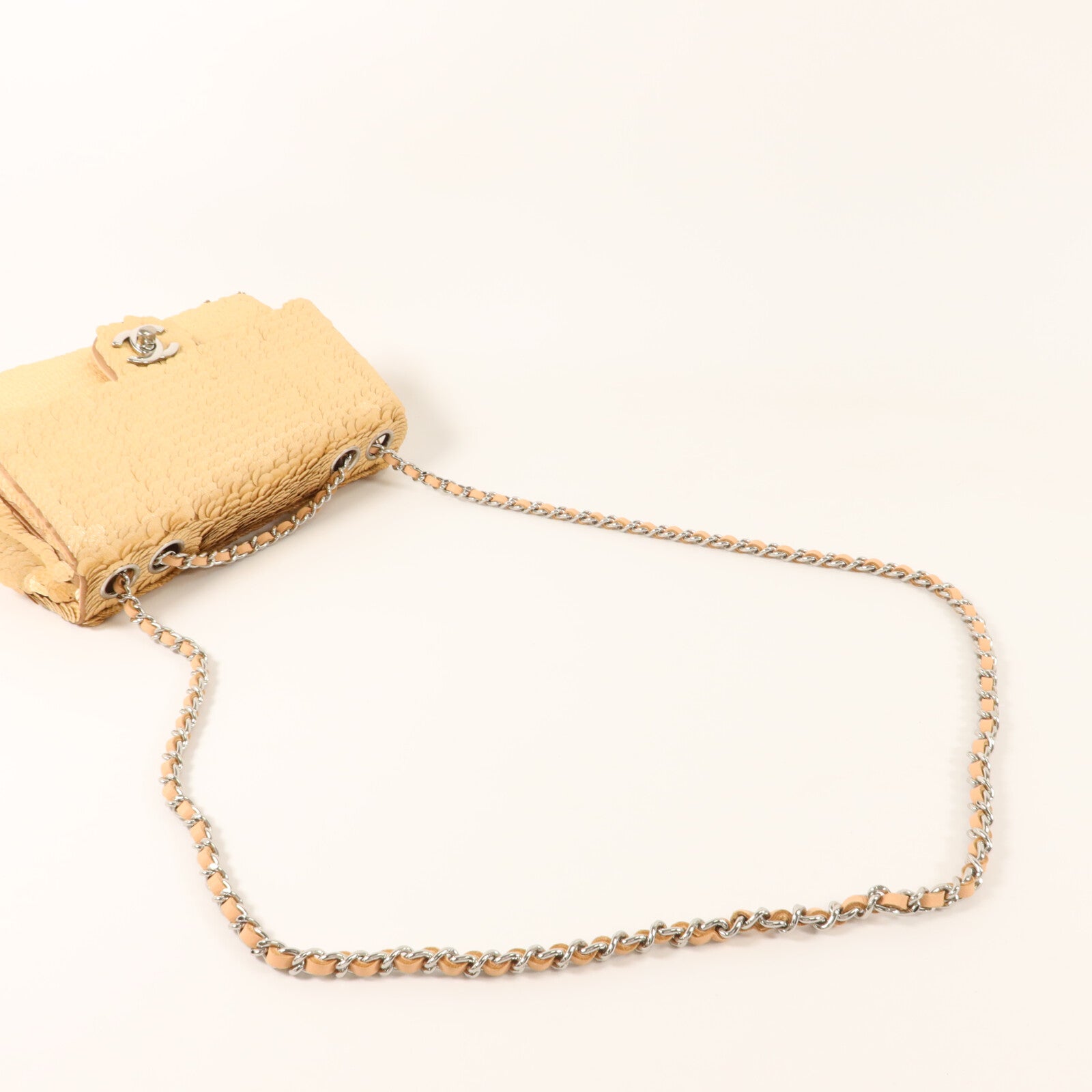 CHANEL 珠片Chain Shoulder鏈帶肩背袋