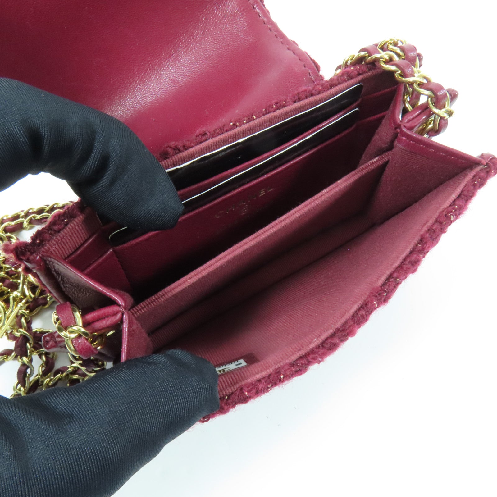 CHANEL Tweed Mini Tweed Bag金扣鏈帶肩背袋
