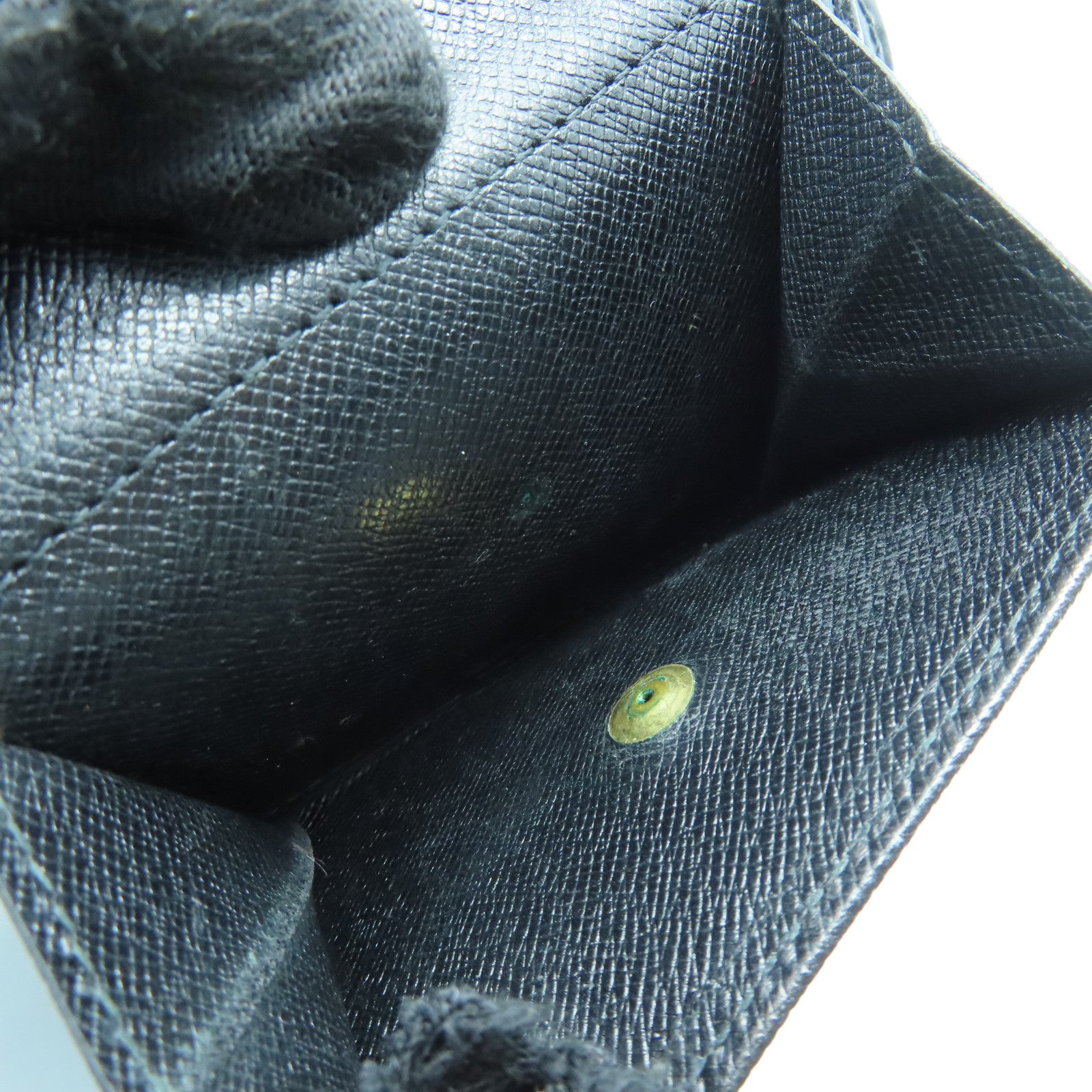LOUIS VUITTON Epi Fold Wallet金扣钱包黑色