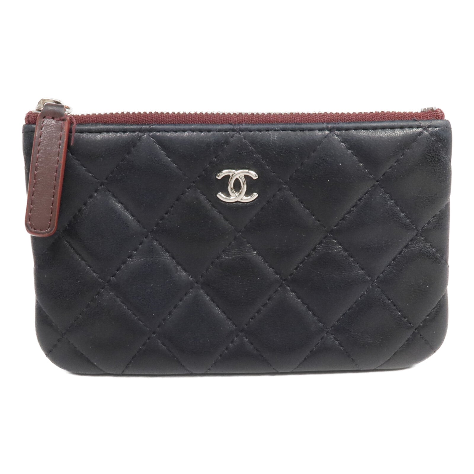 CHANEL 【激減優惠】羊皮皮革Mini Pouch銀扣手拿包
