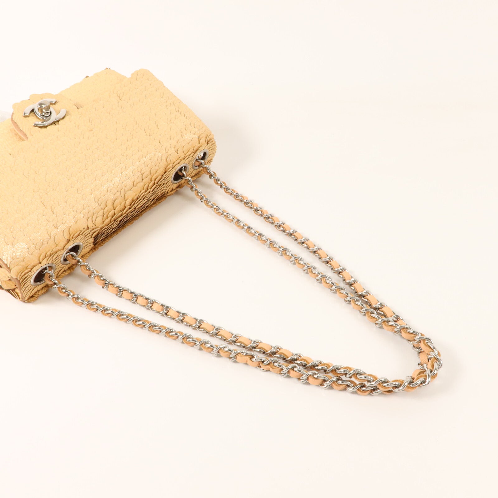 CHANEL 珠片Chain Shoulder鏈帶肩背袋
