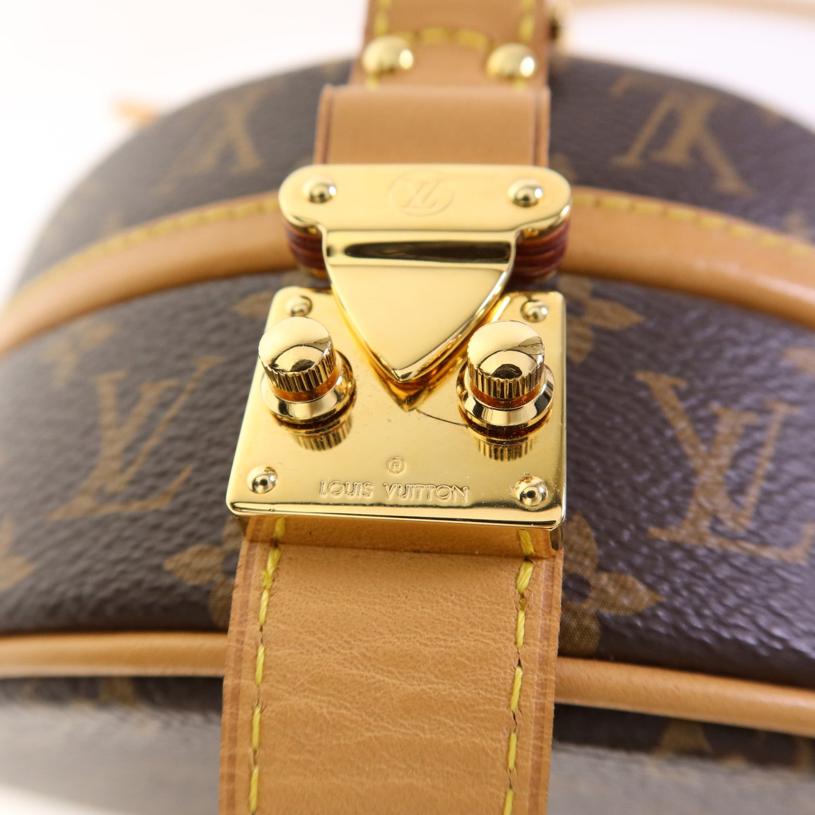 LOUIS VUITTON Monogram Petite Boite Chapeau金扣手挽肩背兩用袋
