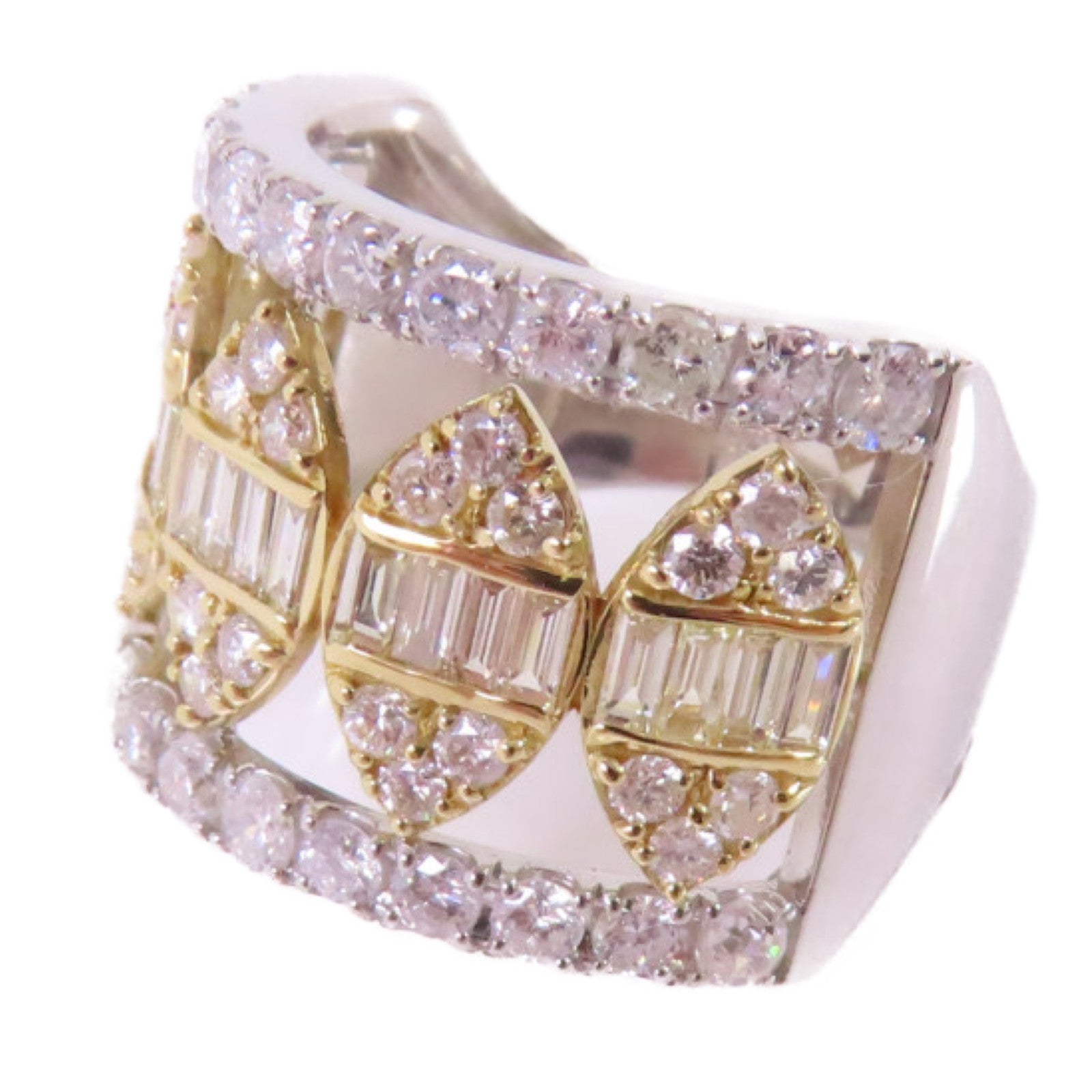JEWELRY PT950鉑金/18K黃金/2.00ct鑽石Diamond Ring戒指US#6.25