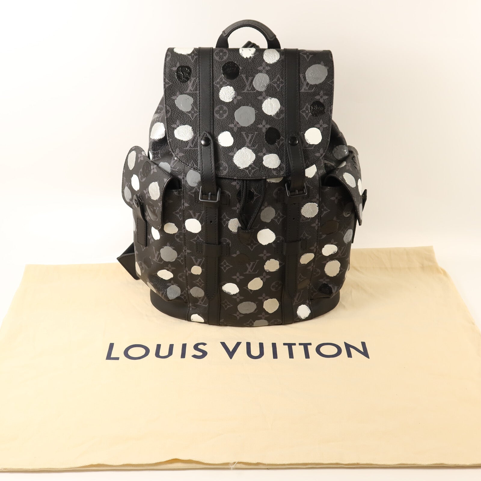 LOUIS VUITTON Monogram Eclipse LV X YK Christopher MM背包
