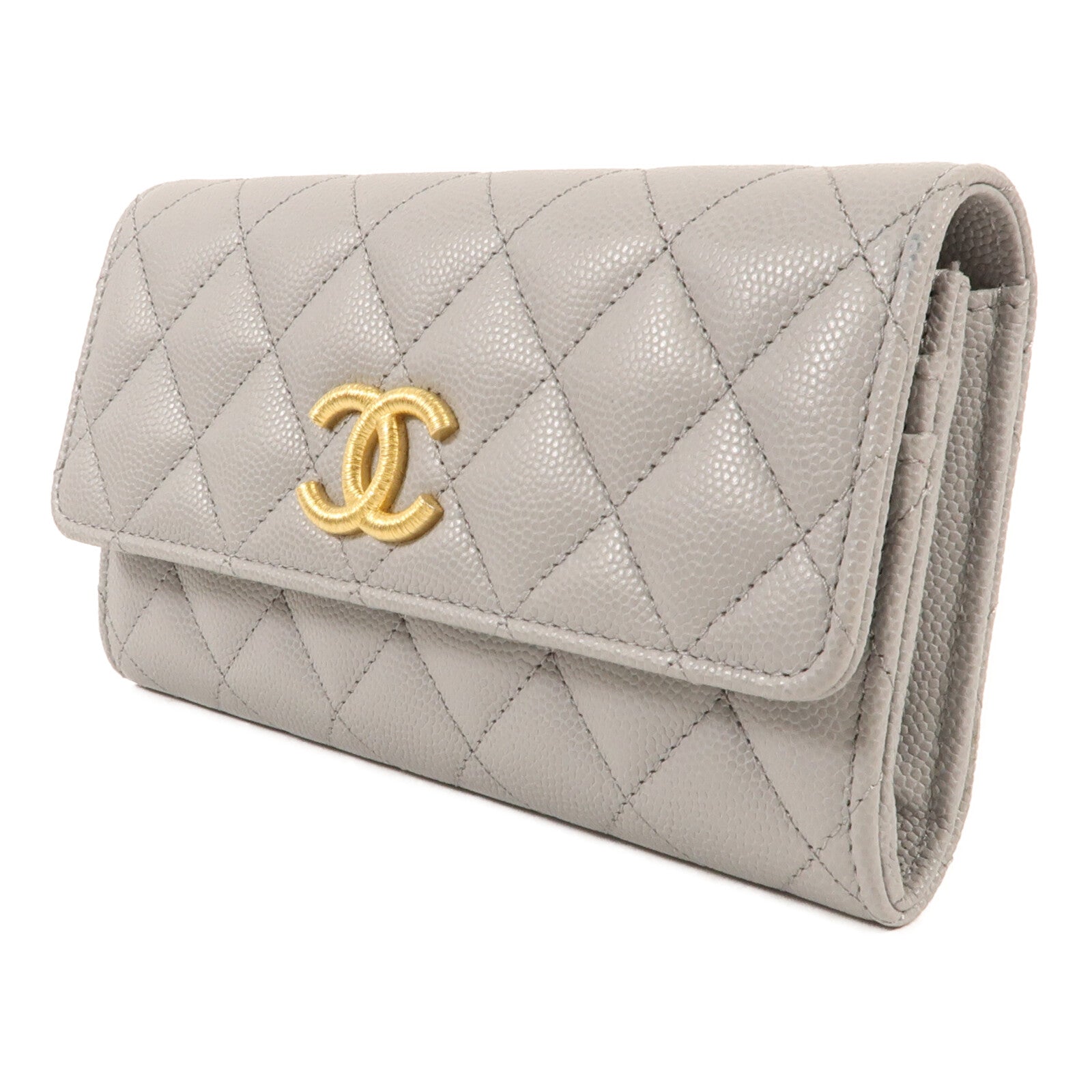 CHANEL 牛皮皮革Wallet金扣長錢包