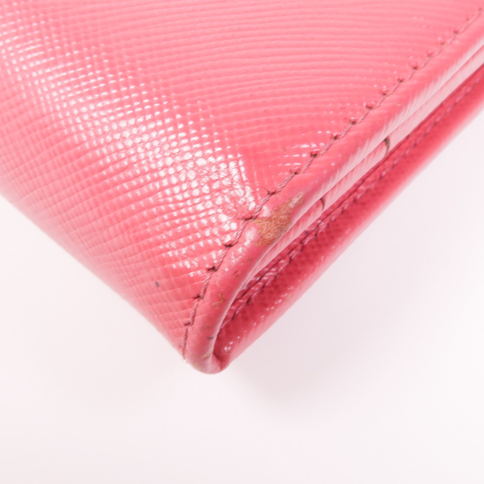 PRADA GHW Long Wallet Calfskin Leather Pink