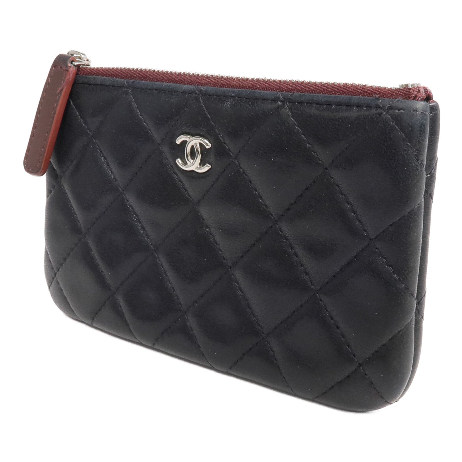 CHANEL 【激減優惠】羊皮皮革Mini Pouch銀扣手拿包