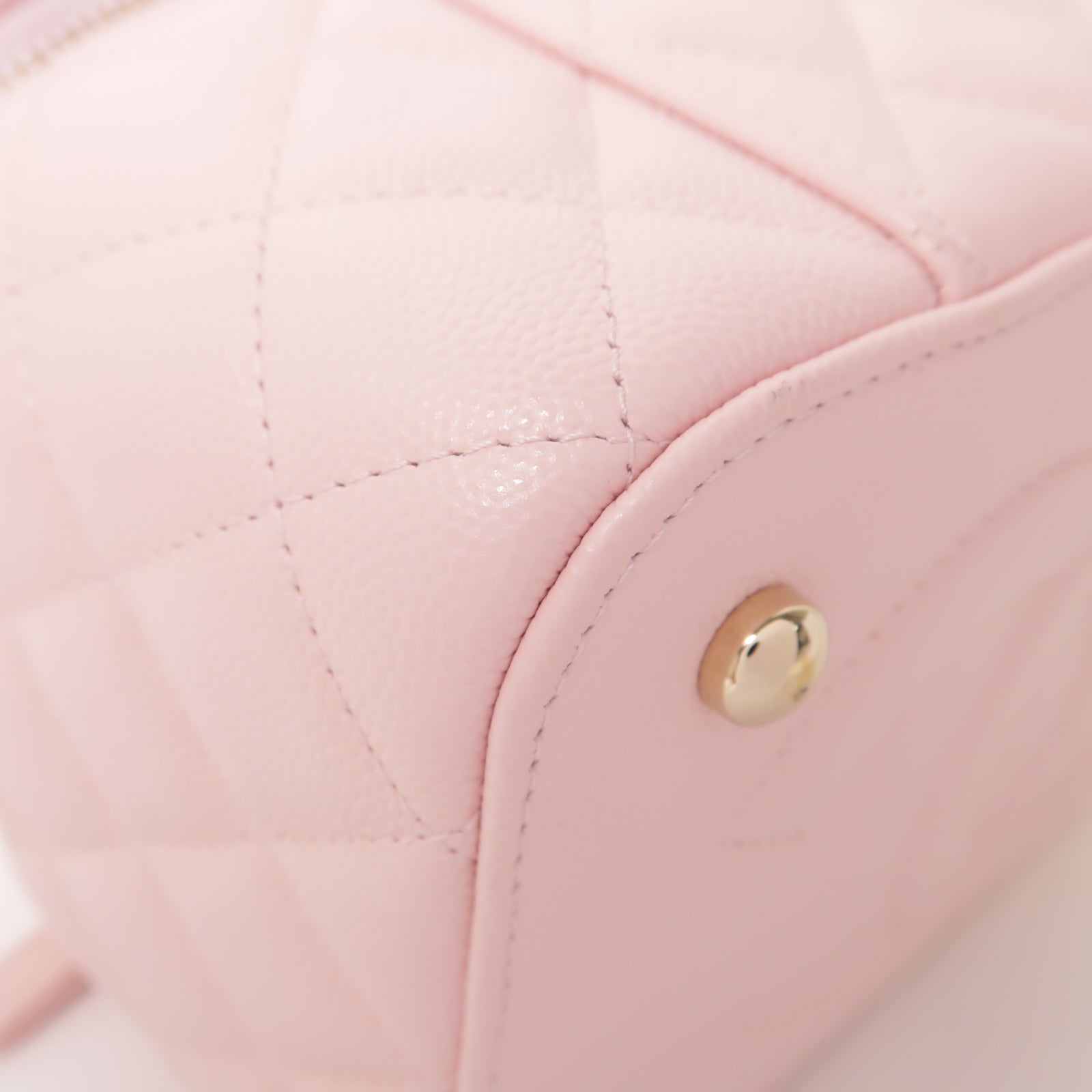 CHANEL 菱格Caviar皮革2 Way Shoulder金扣肩背袋粉紅色