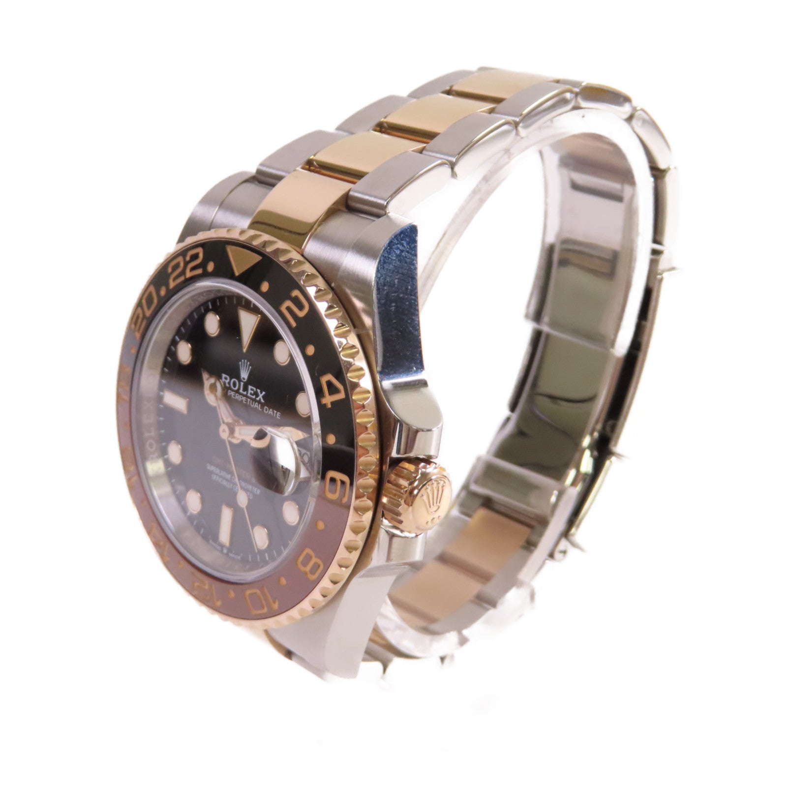 ROLEX GMT Master II Watch不鏽鋼/18K玫瑰金自動機芯手錶黑色