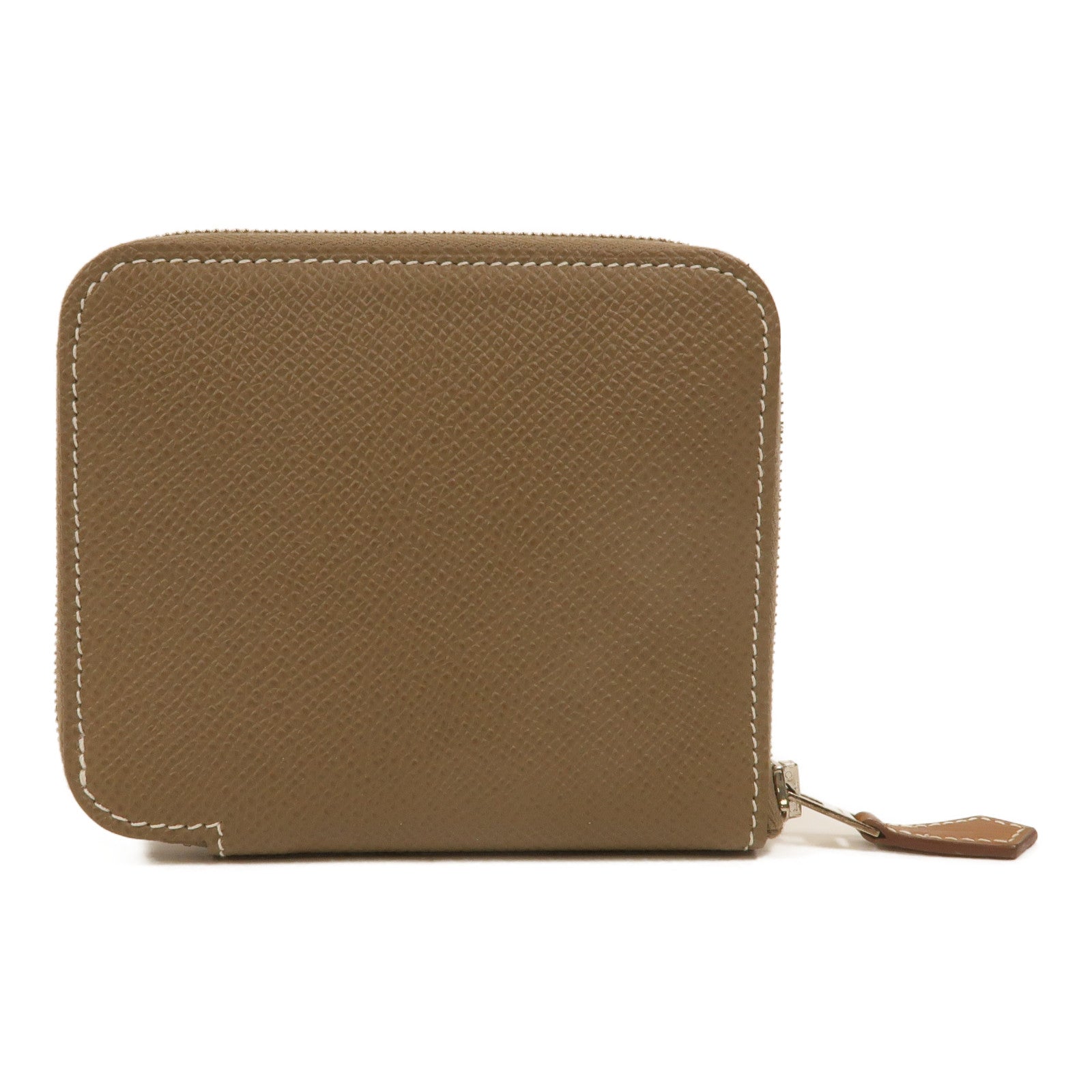 HERMES Epsom皮革Silk In Compact Wallet錢包Etoupe