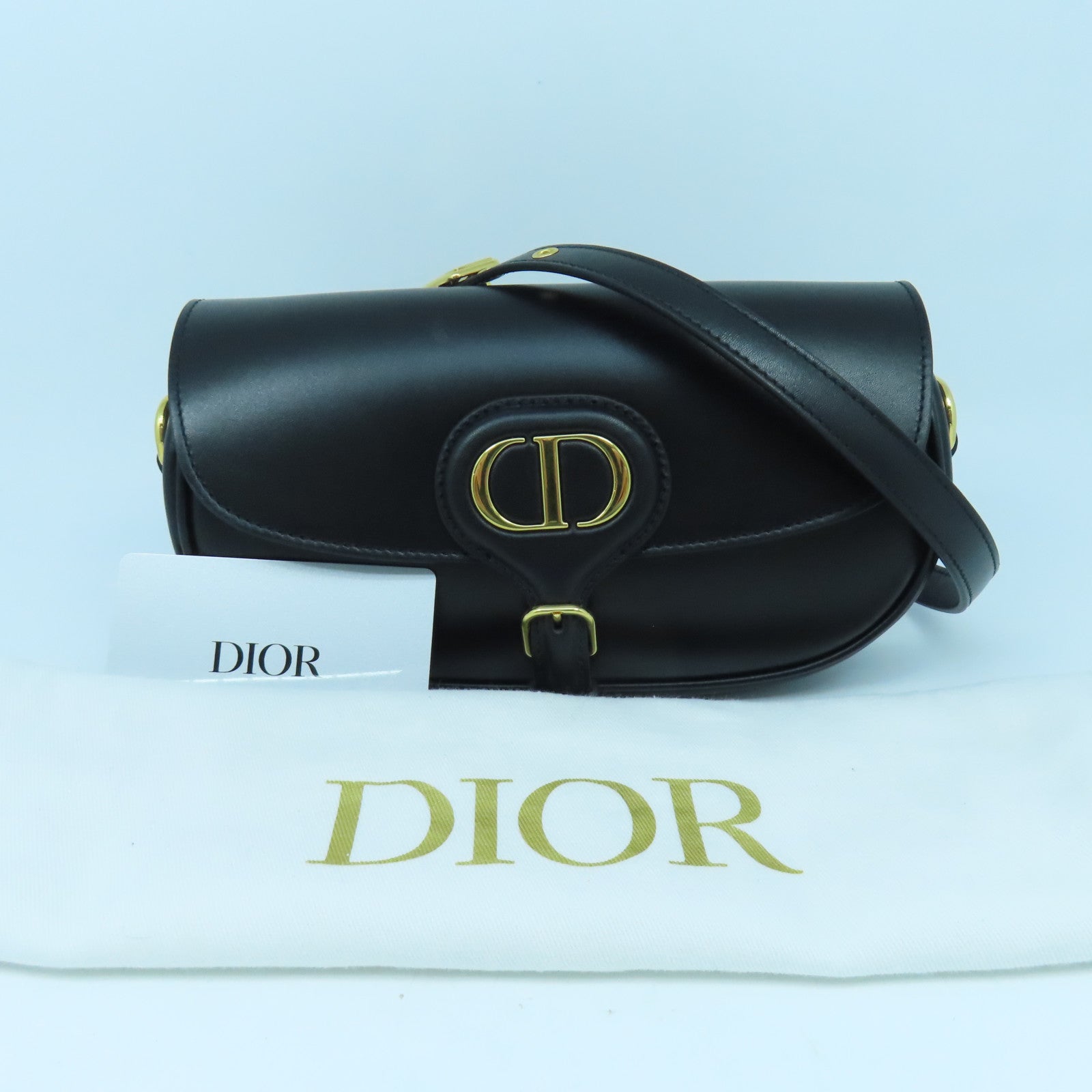 Dior 【激減優惠】牛皮皮革Bobby East-West Bag金扣肩背袋黑色