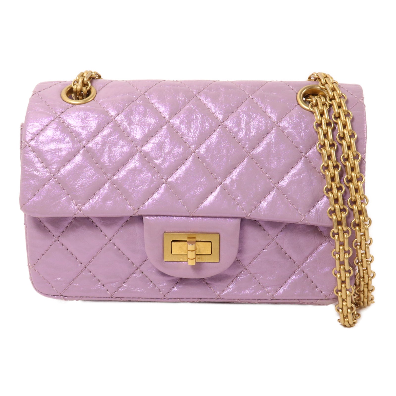 CHANEL 牛皮皮革2.55 Mini鏈帶肩背袋