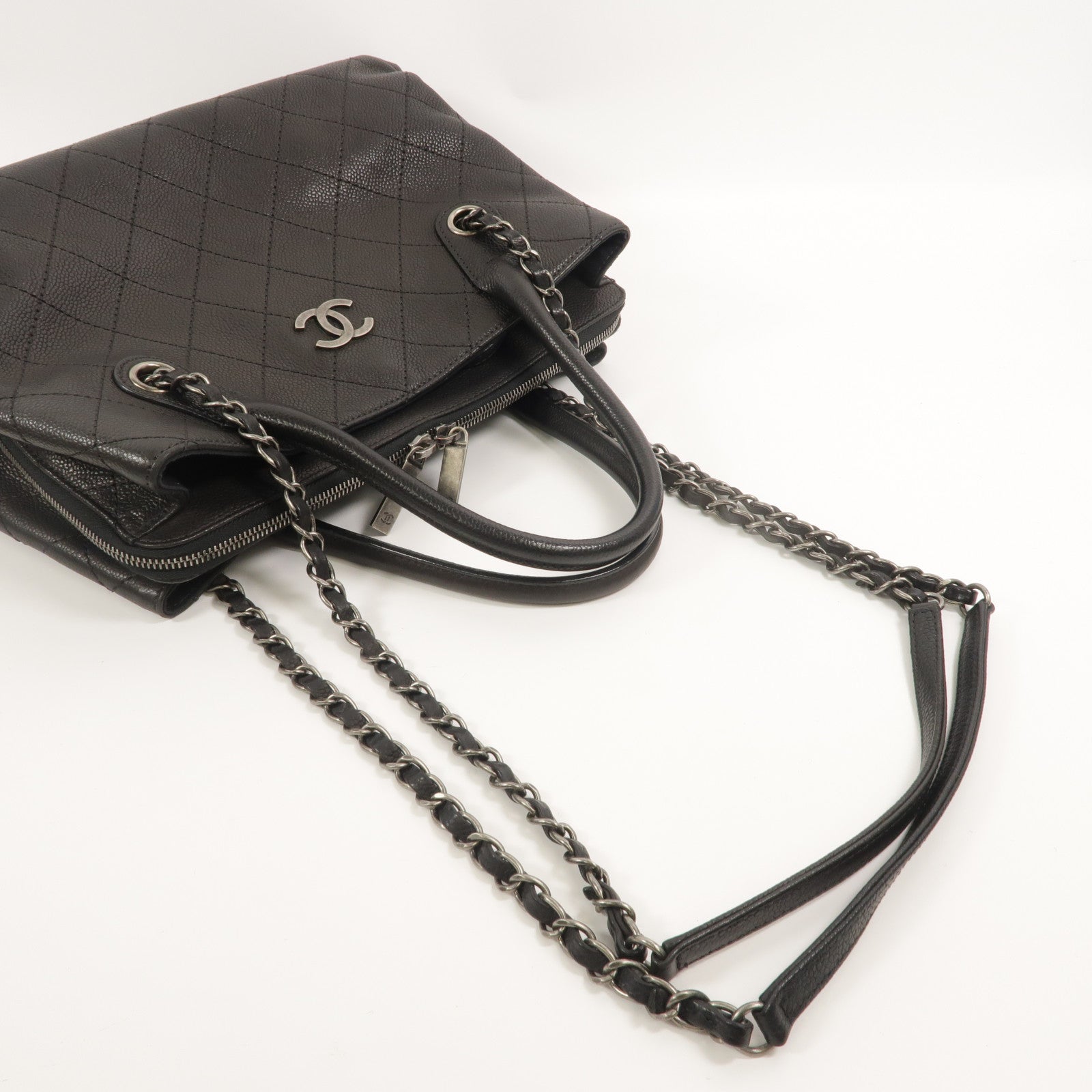 CHANEL 牛皮皮革Chain Shoulder手挽肩背兩用袋