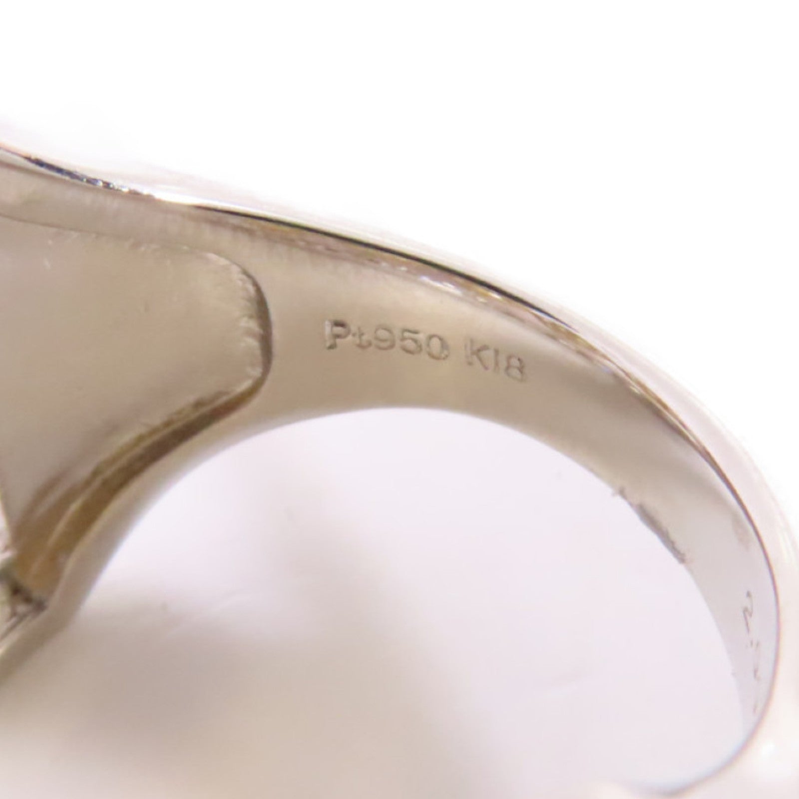 JEWELRY PT950鉑金/18K黃金/2.00ct鑽石Diamond Ring戒指US#6.25