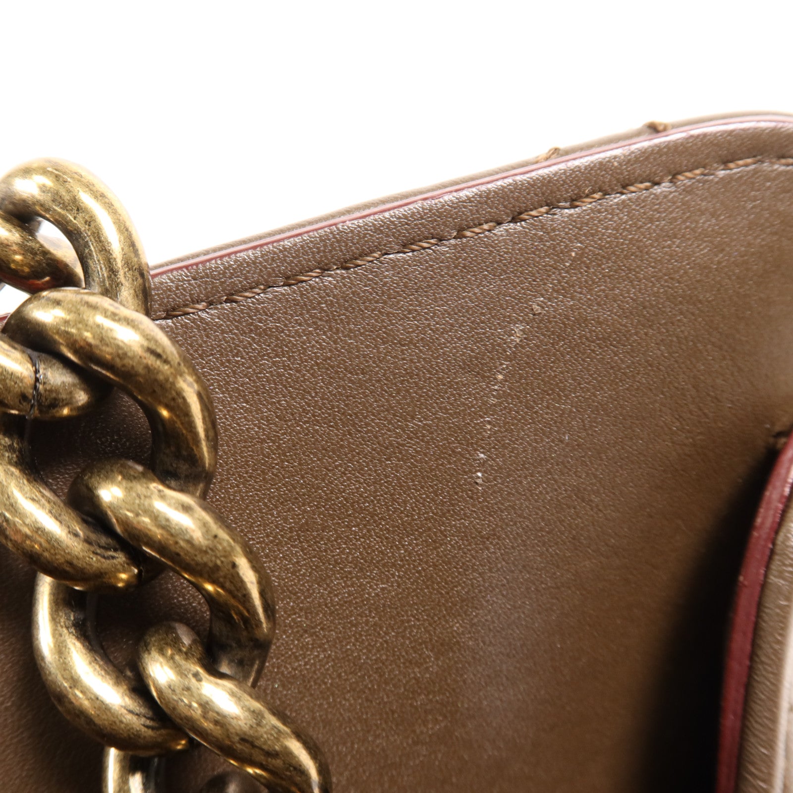 CHANEL 羊皮皮革Chain Shoulder金扣鏈帶肩背袋