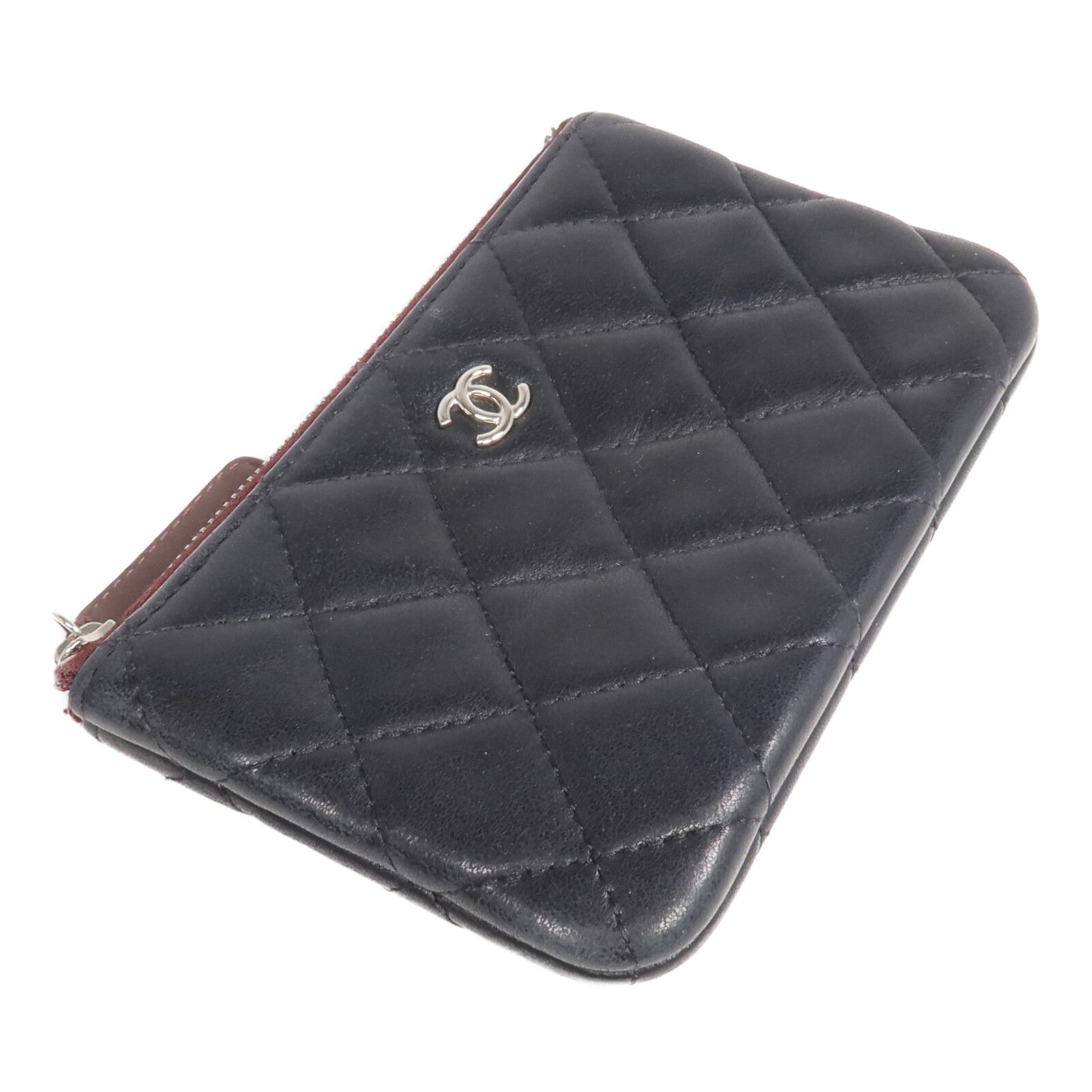 CHANEL 【激減優惠】羊皮皮革Mini Pouch銀扣手拿包