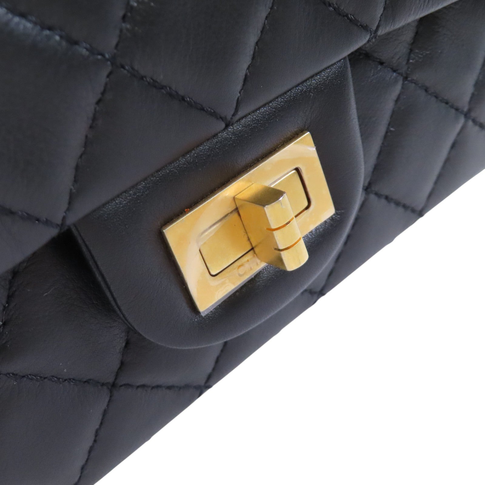 CHANEL 牛皮皮革2.55 Mini Classis Chain Shoulder Bag金扣鏈帶肩背袋