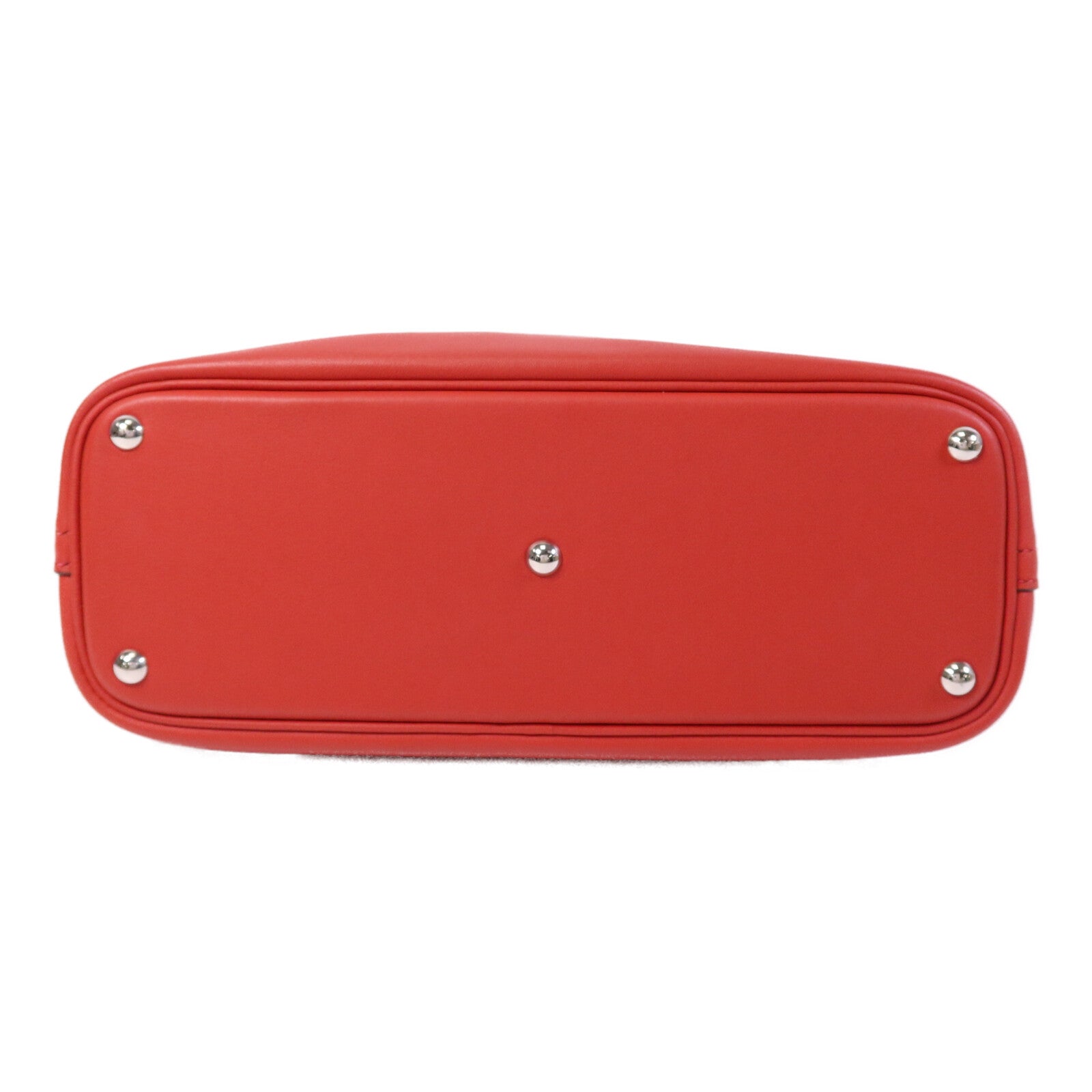 HERMES Swift皮革Bolide 27銀扣手挽肩背兩用袋Rouge Tomate