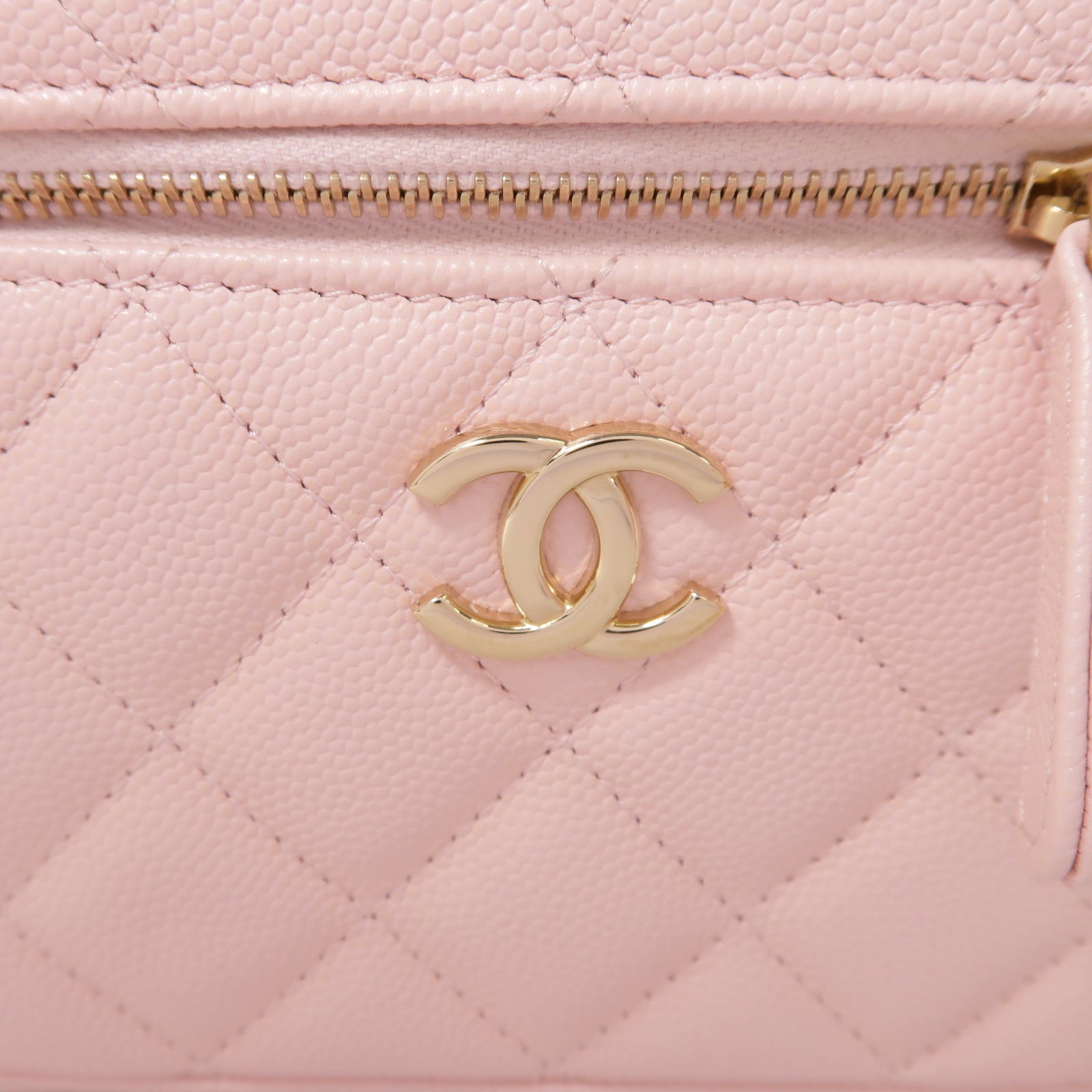 CHANEL 菱格Caviar皮革2 Way Shoulder金扣肩背袋粉紅色