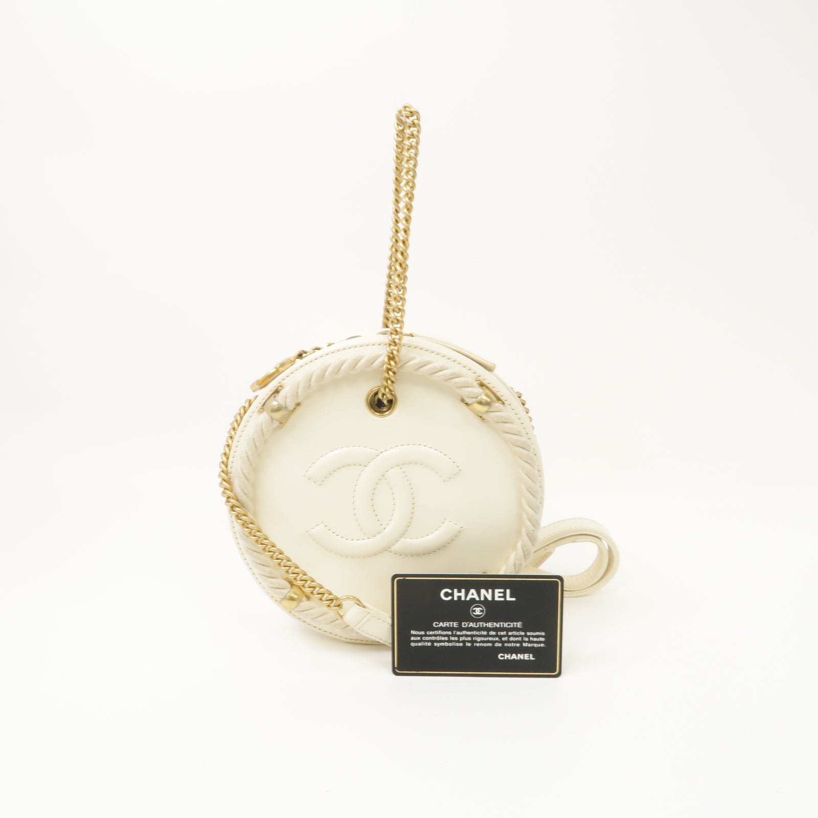 CHANEL 【激減優惠】菱格羊皮皮革2 Way Shoulder Bag金扣手挽肩背兩用袋米色