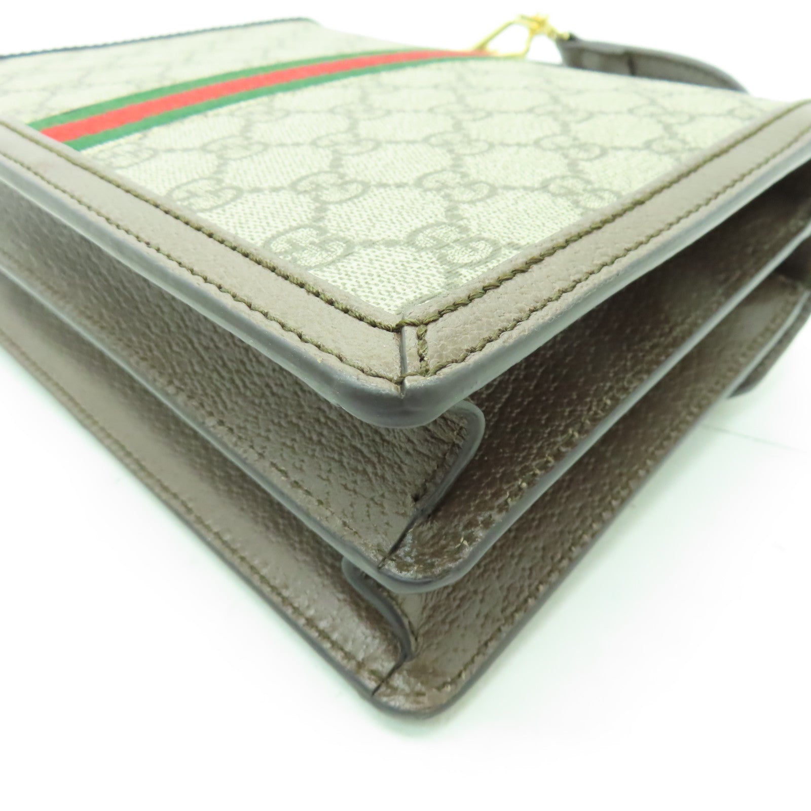 GUCCI 塗層帆布Ophidia金扣手挽肩背兩用袋啡色