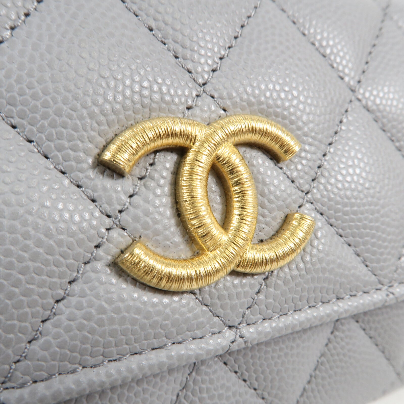 CHANEL 牛皮皮革Wallet金扣長錢包