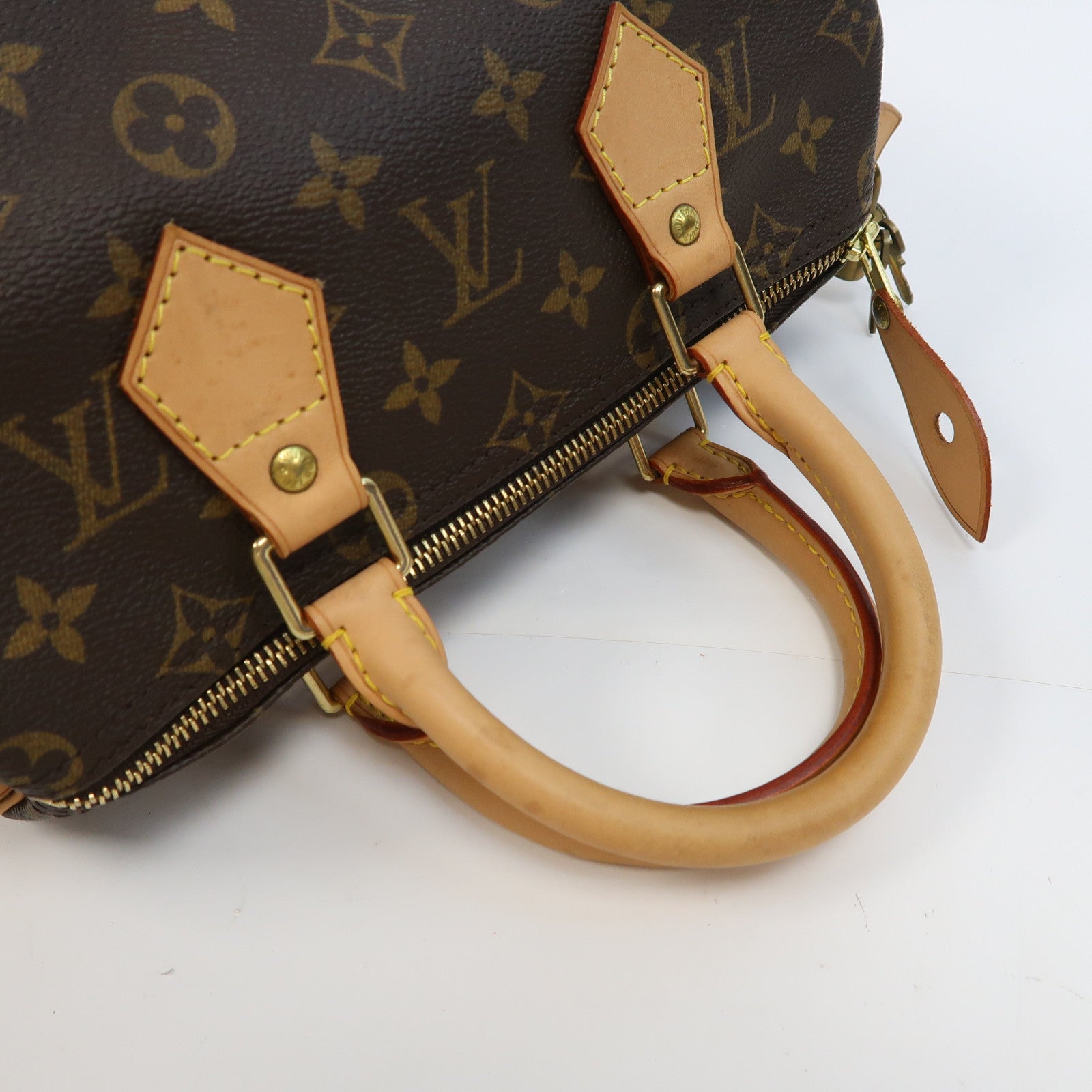 LOUIS VUITTON Monogram Speedy 25金扣手挽袋啡色