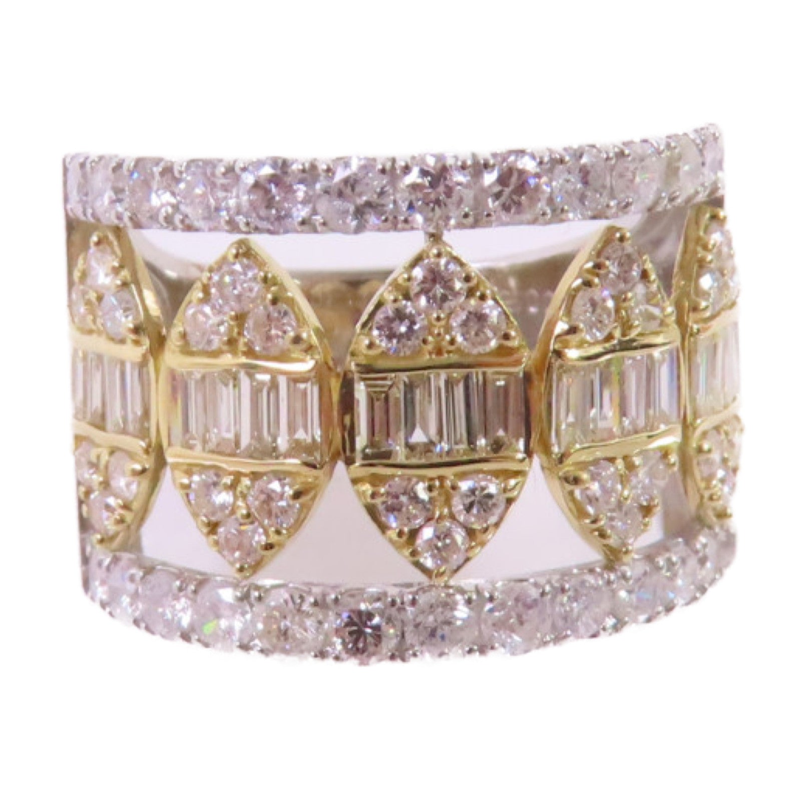 JEWELRY PT950鉑金/18K黃金/2.00ct鑽石Diamond Ring戒指US#6.25