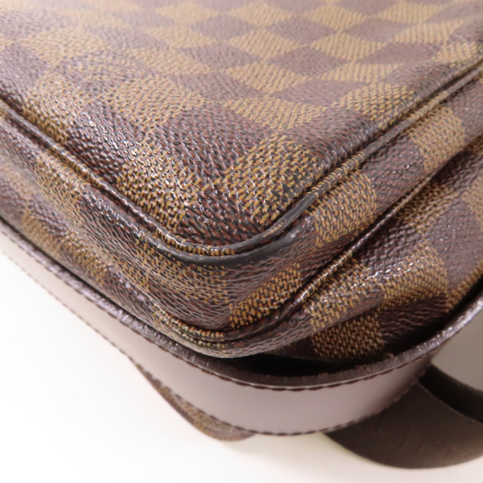 LOUIS VUITTON Damier Naviglio金扣肩背袋棕色