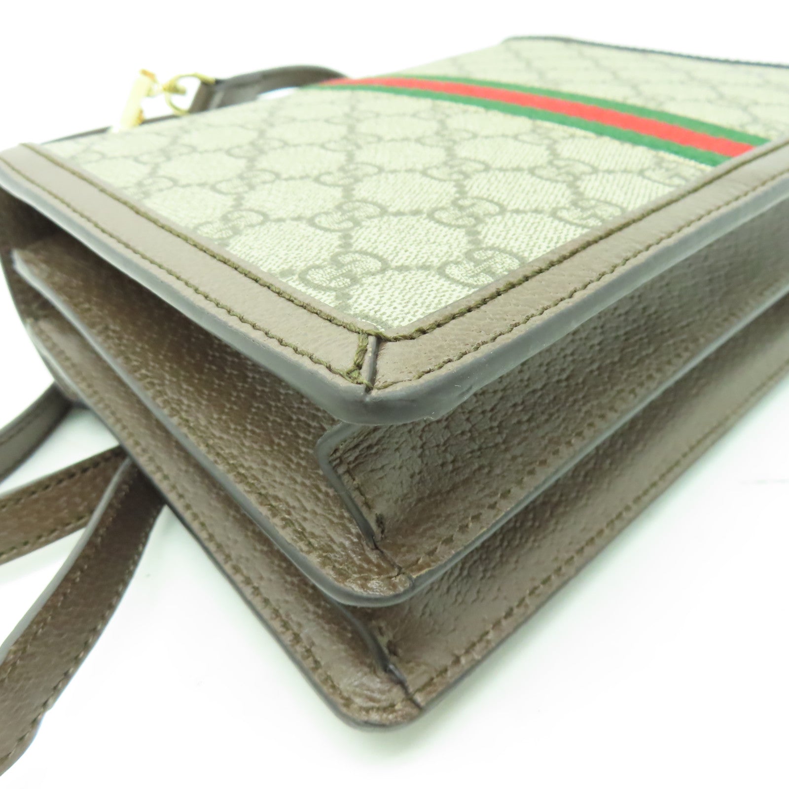 GUCCI 塗層帆布Ophidia金扣手挽肩背兩用袋啡色