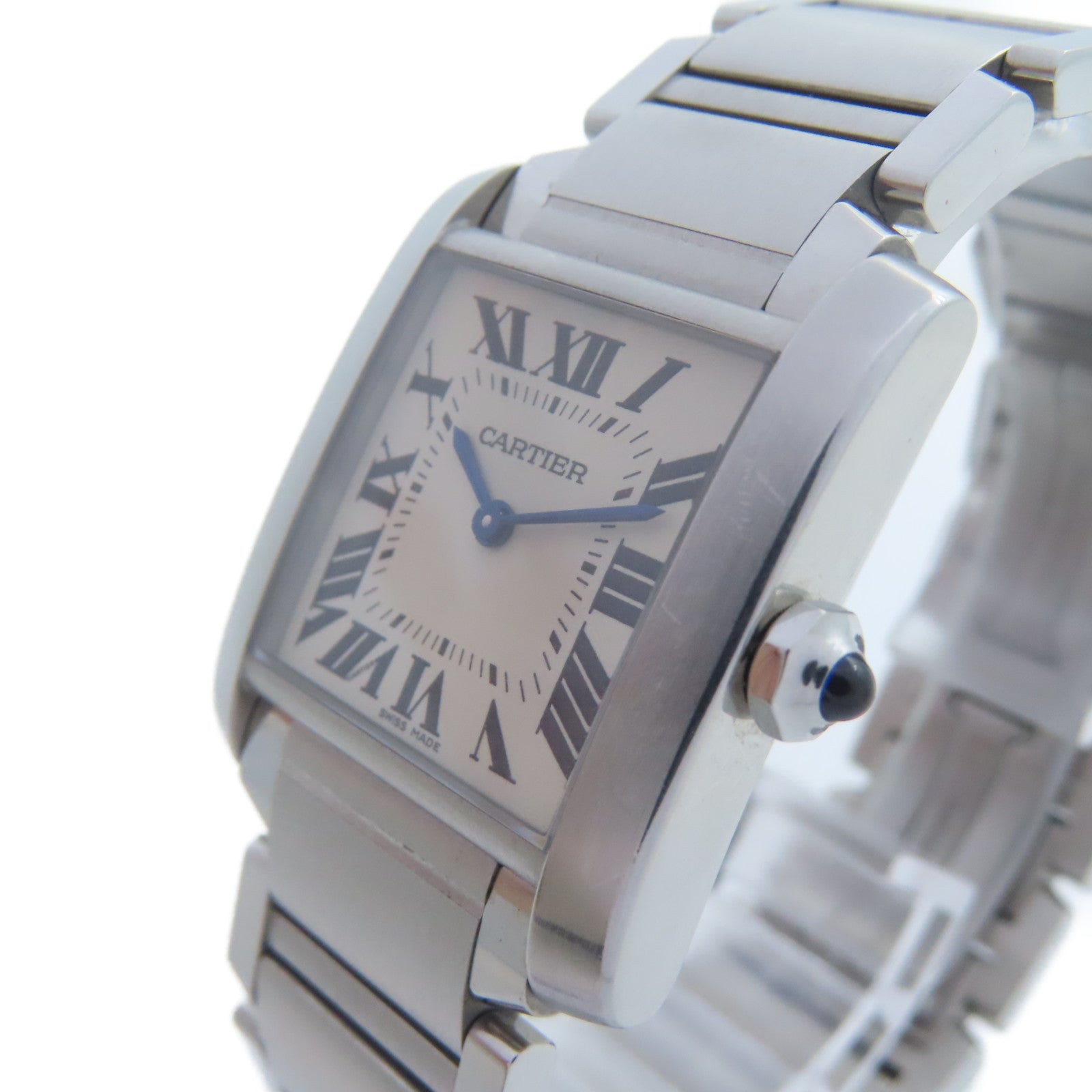 CARTIER Tank Francaise不鏽鋼手錶石英機芯白色