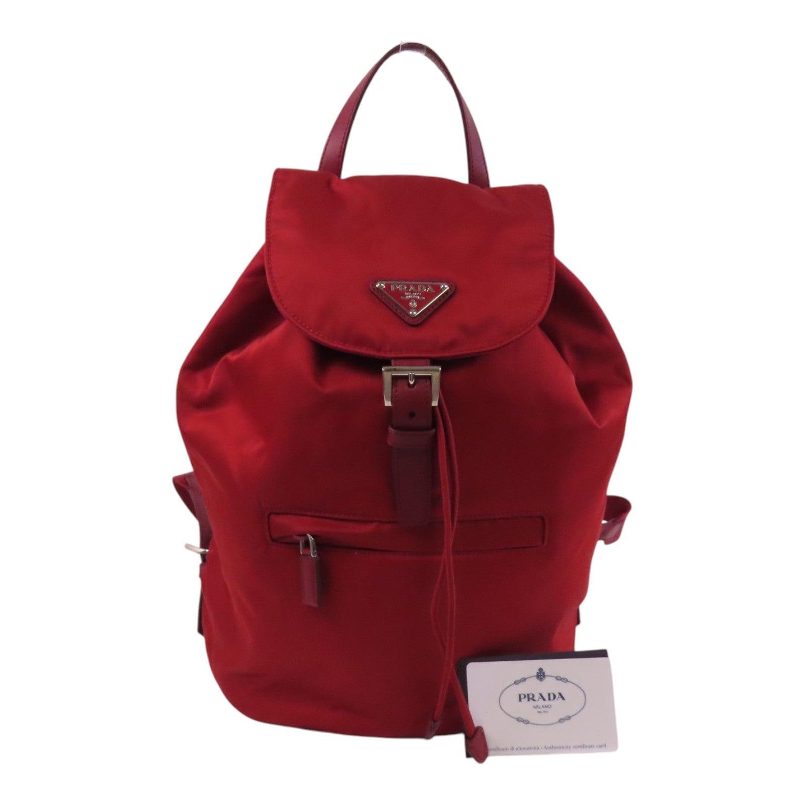 PRADA 尼龍Backpack銀扣背包