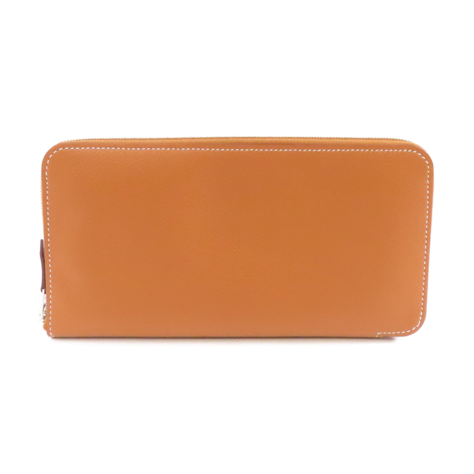 HERMES Evercolor皮革Silk in Wallet銀扣長錢包經典駝色