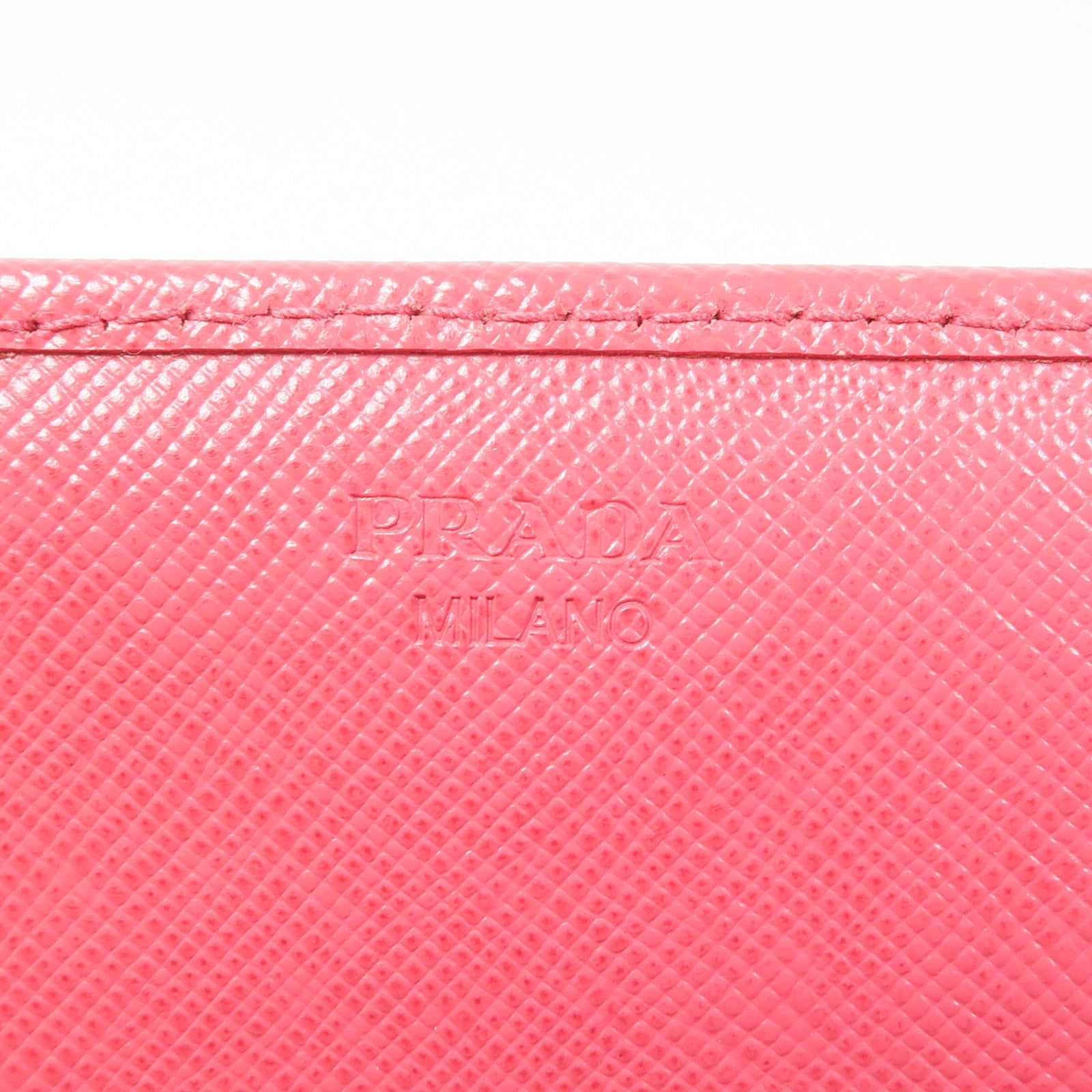 PRADA GHW Long Wallet Calfskin Leather Pink