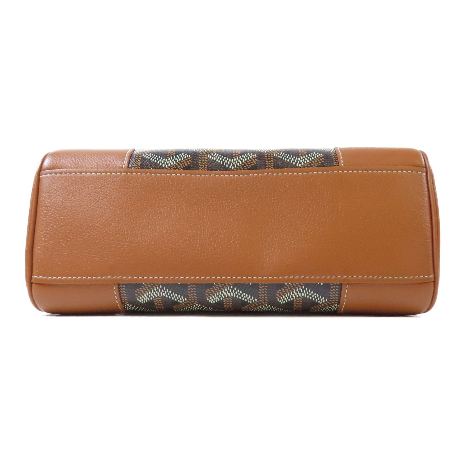 GOYARD 牛皮皮革/塗層帆布Mini Goyardine Saigon手挽肩背兩用袋啡色/黑色