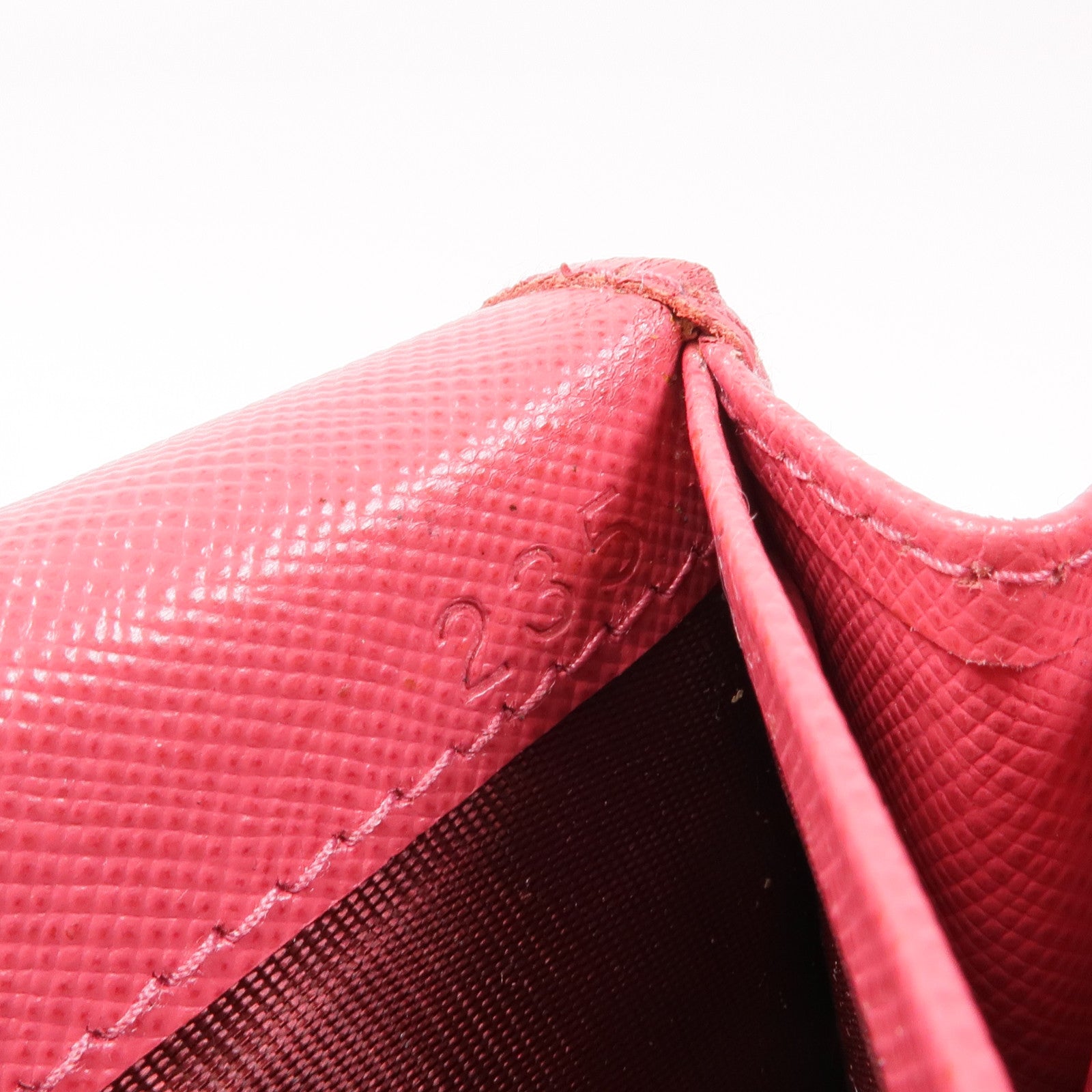 PRADA GHW Long Wallet Calfskin Leather Pink