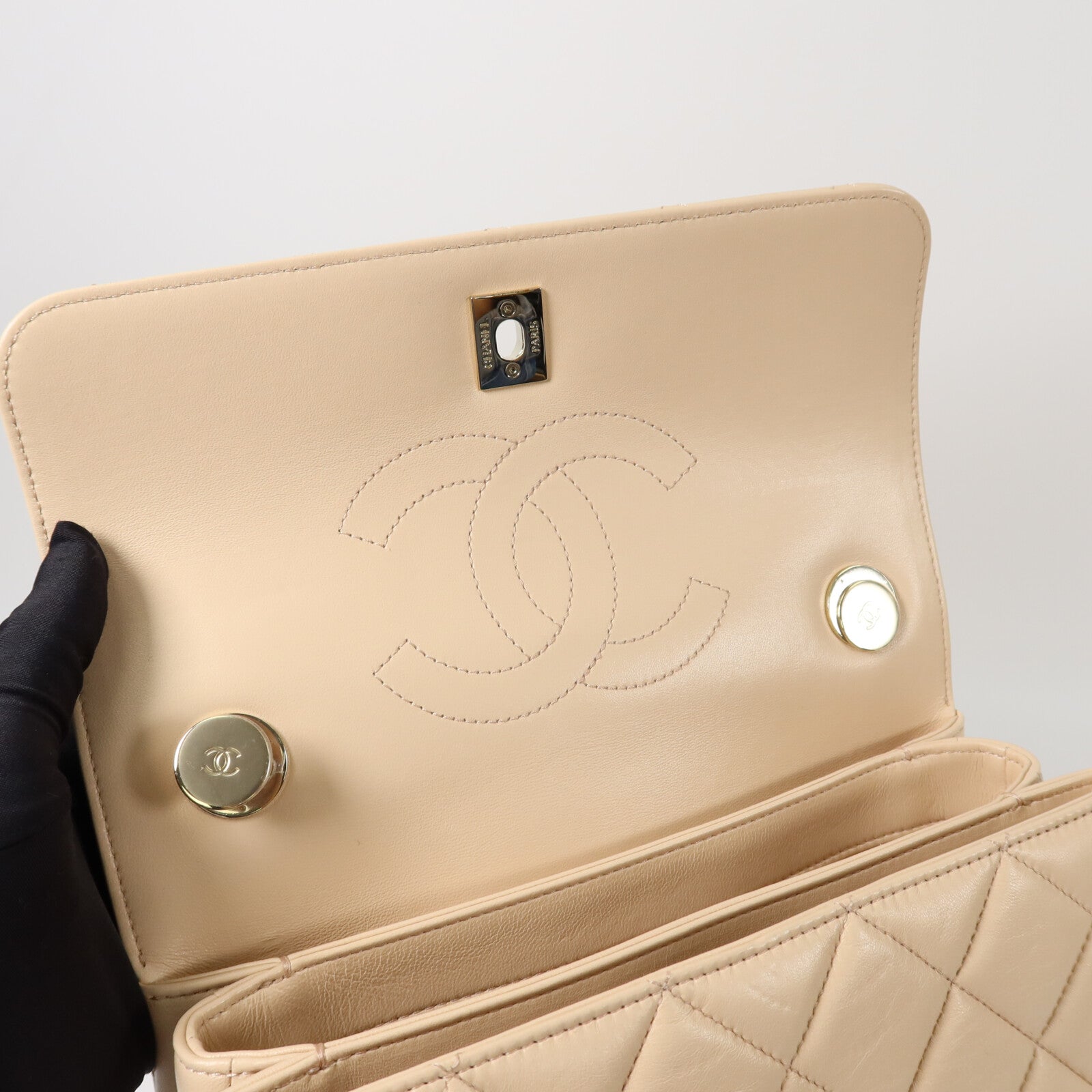 CHANEL 羊皮皮革Trend CC Medium手挽肩背兩用袋