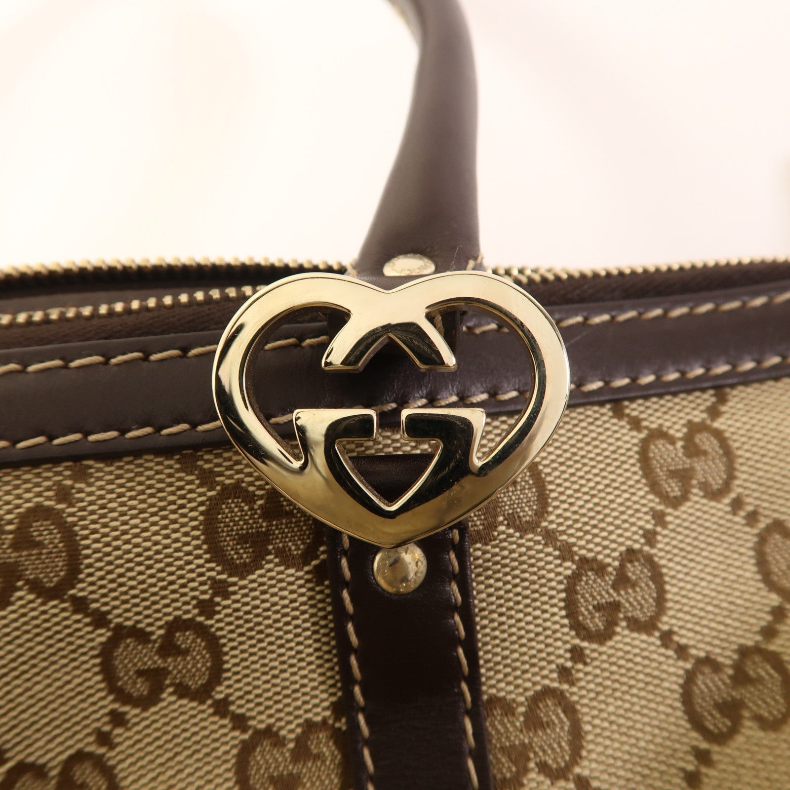 GUCCI 帆布Hand Bag金扣手挽袋