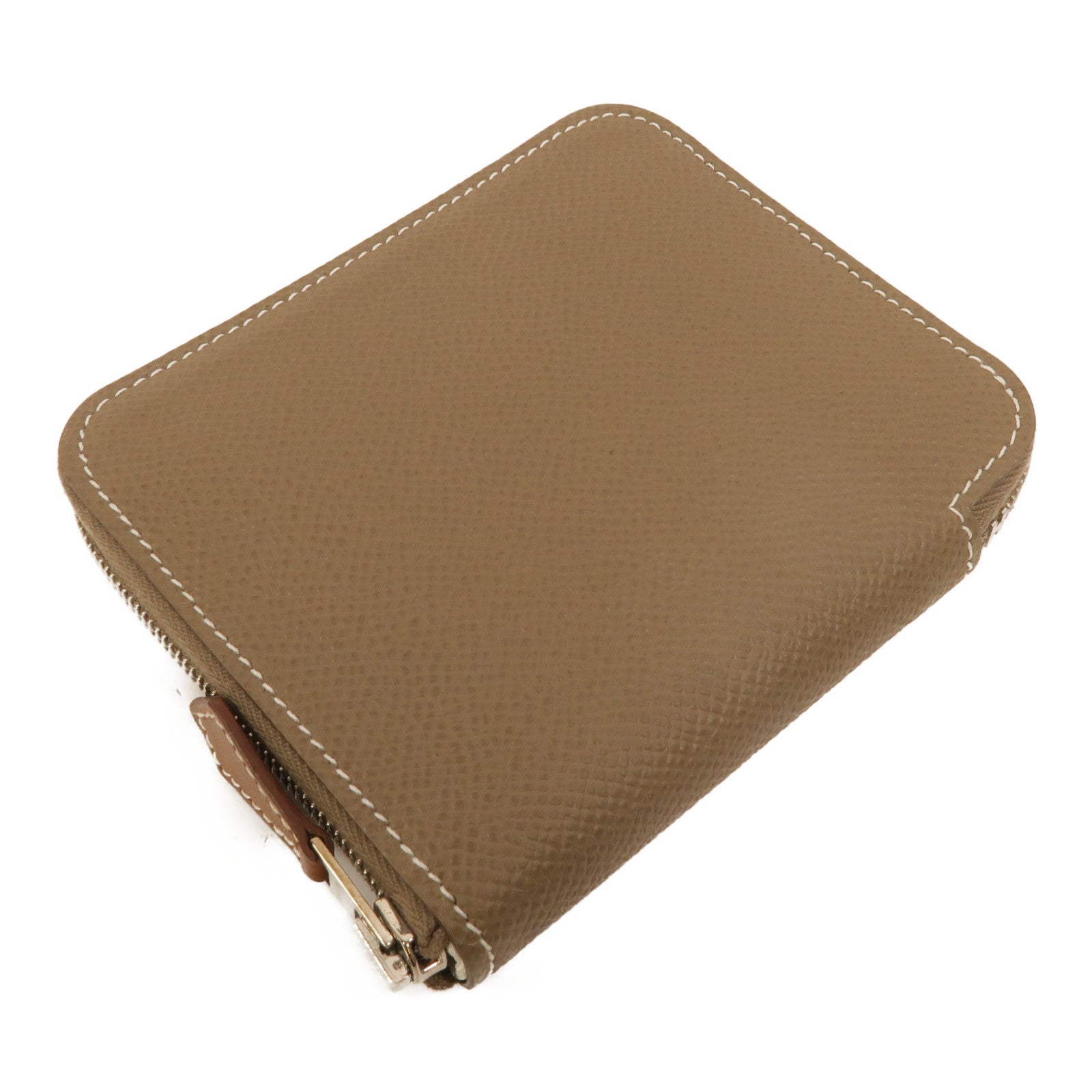 HERMES Epsom皮革Silk In Compact Wallet錢包Etoupe
