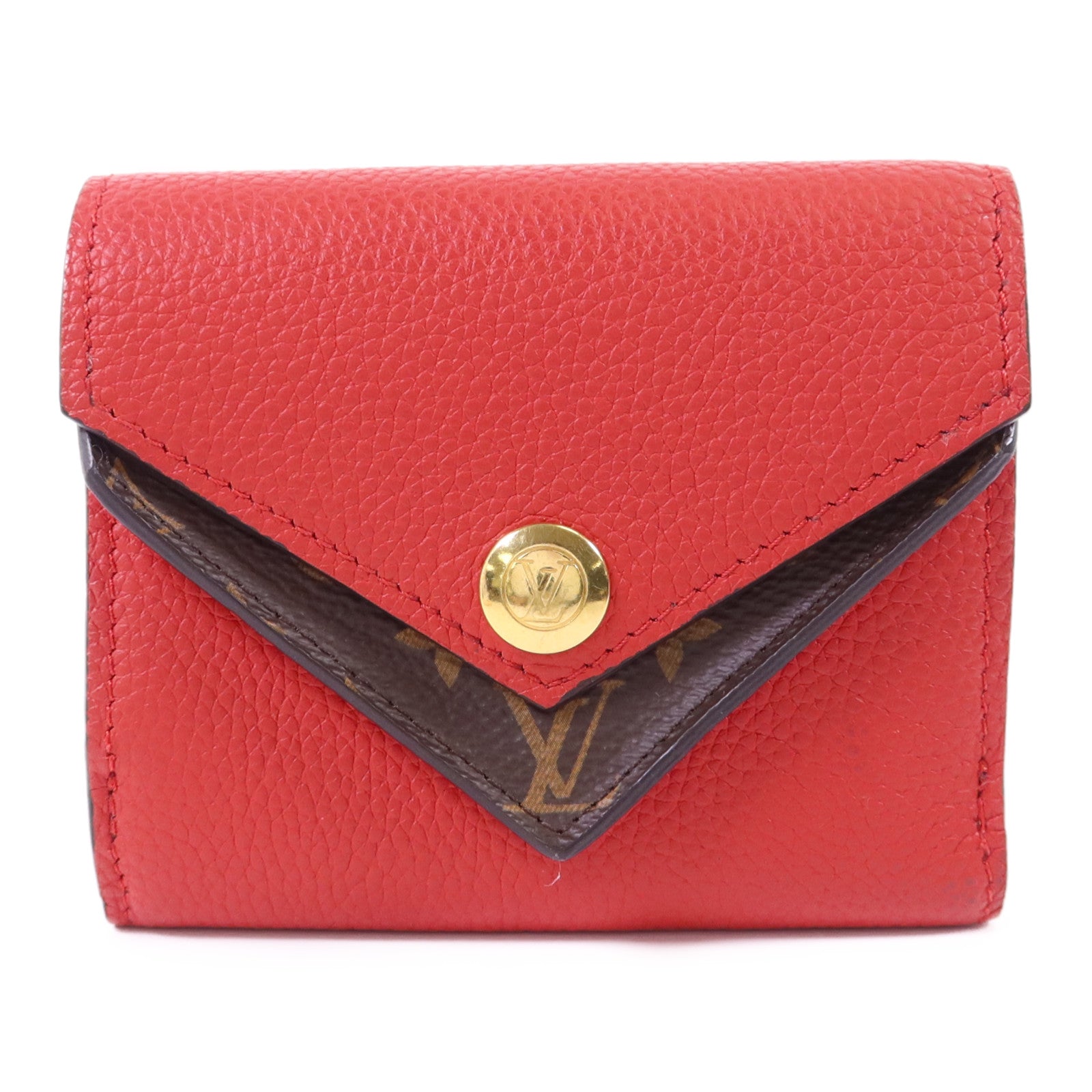 LOUIS VUITTON Monogram Double V Compact Wallet金扣錢包