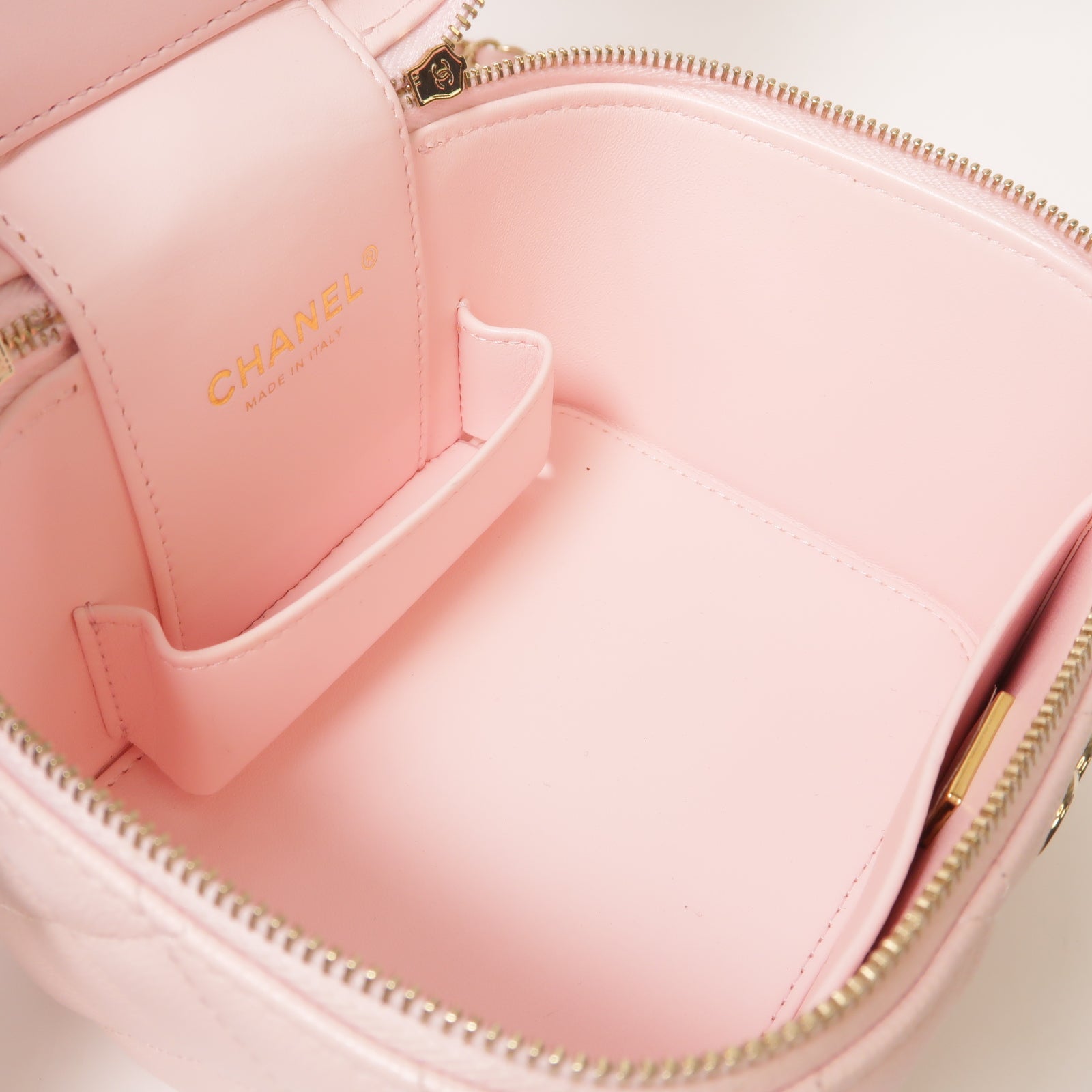 CHANEL 菱格Caviar皮革2 Way Shoulder金扣肩背袋粉紅色