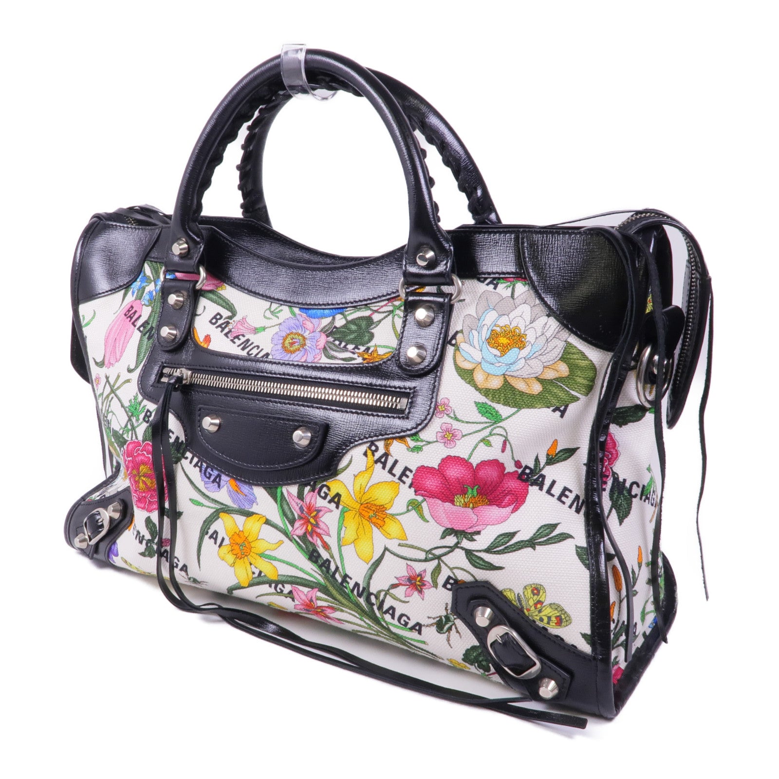 BALENCIAGA 【激減優惠】帆布Gucci x Balenciaga Neo Classic Bag銀扣手挽肩背兩用袋