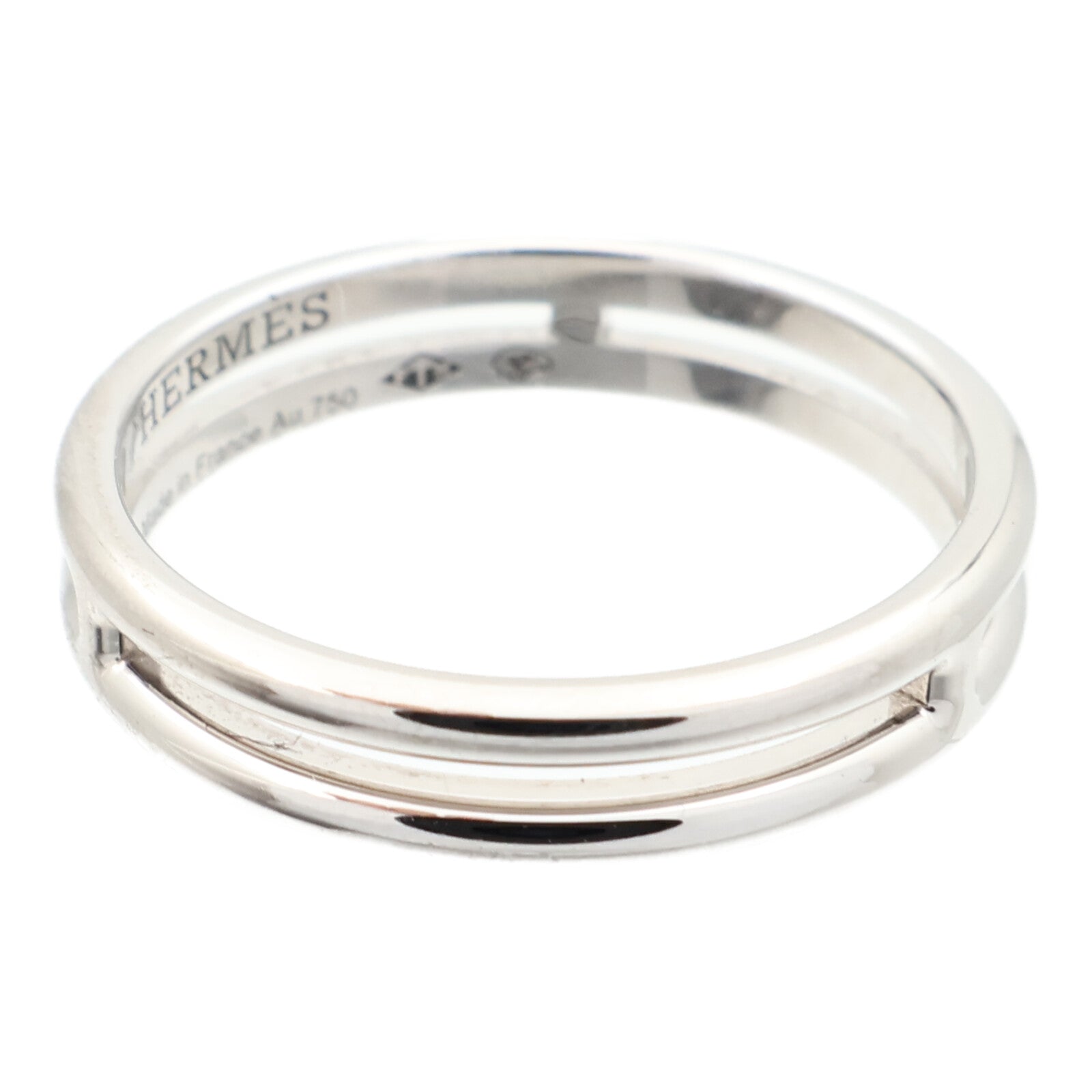 HERMES 18K白金Ariane Ring戒指US#5.75/HERMES#51