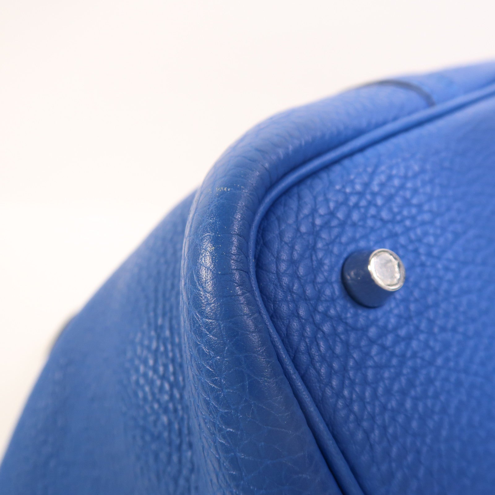 HERMES 鱷魚皮革/Clemence皮革Picotin MM Touch銀扣手挽袋Bleu Hydra