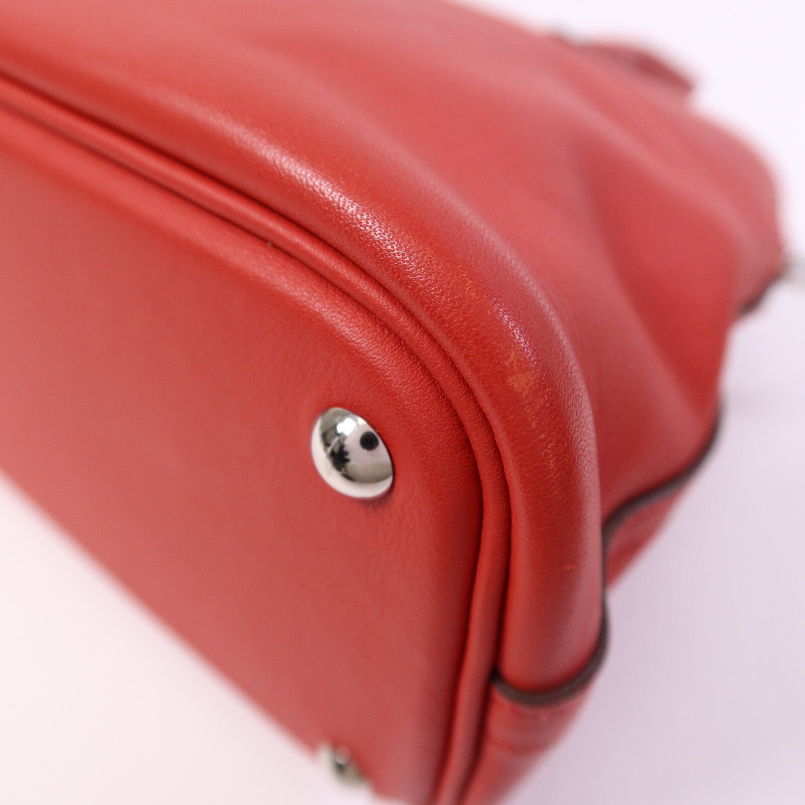 HERMES Swift皮革Bolide 27銀扣手挽肩背兩用袋Rouge Tomate